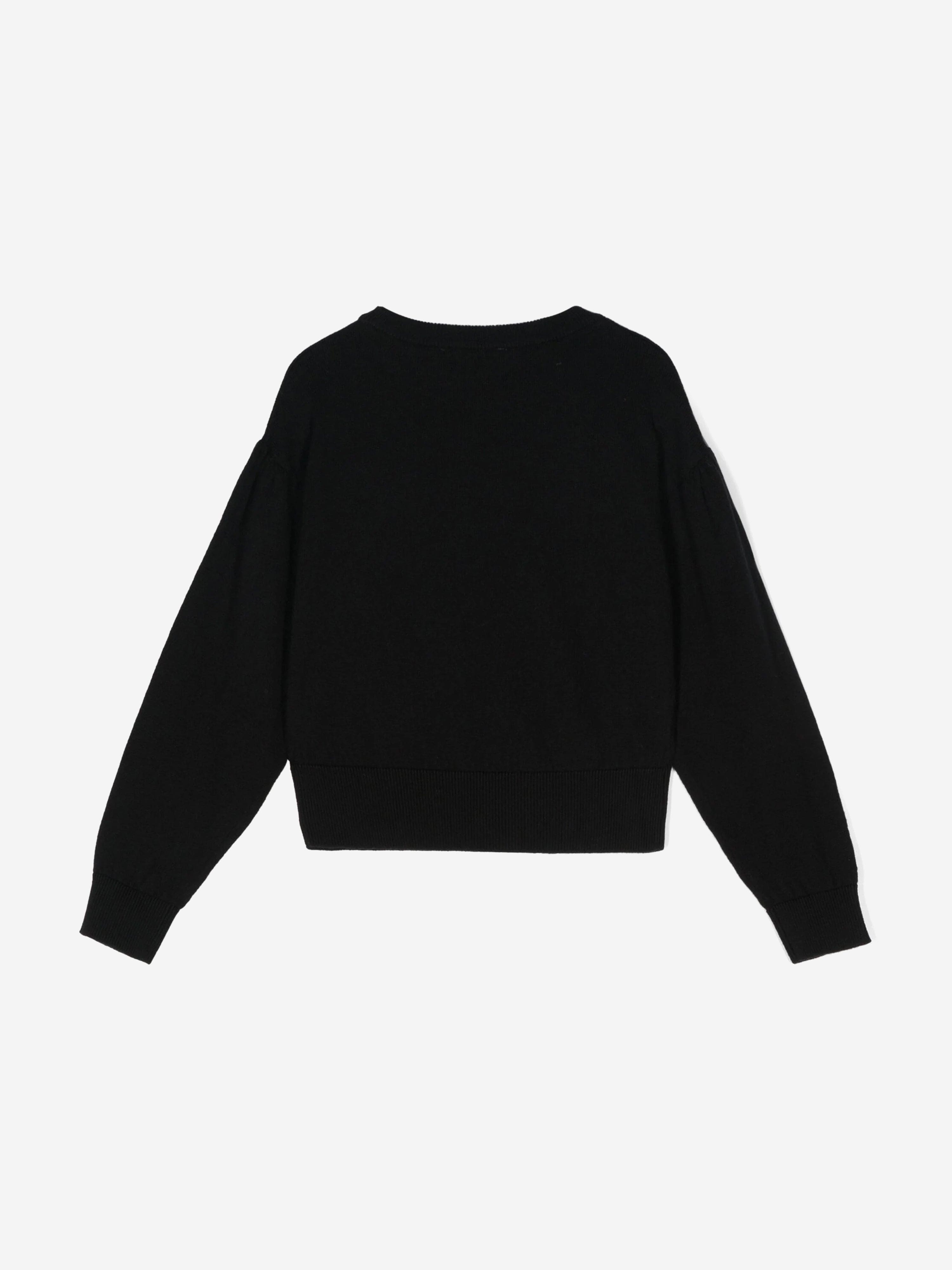 Moschino Girls Bear Heart Logo Jumper in Black