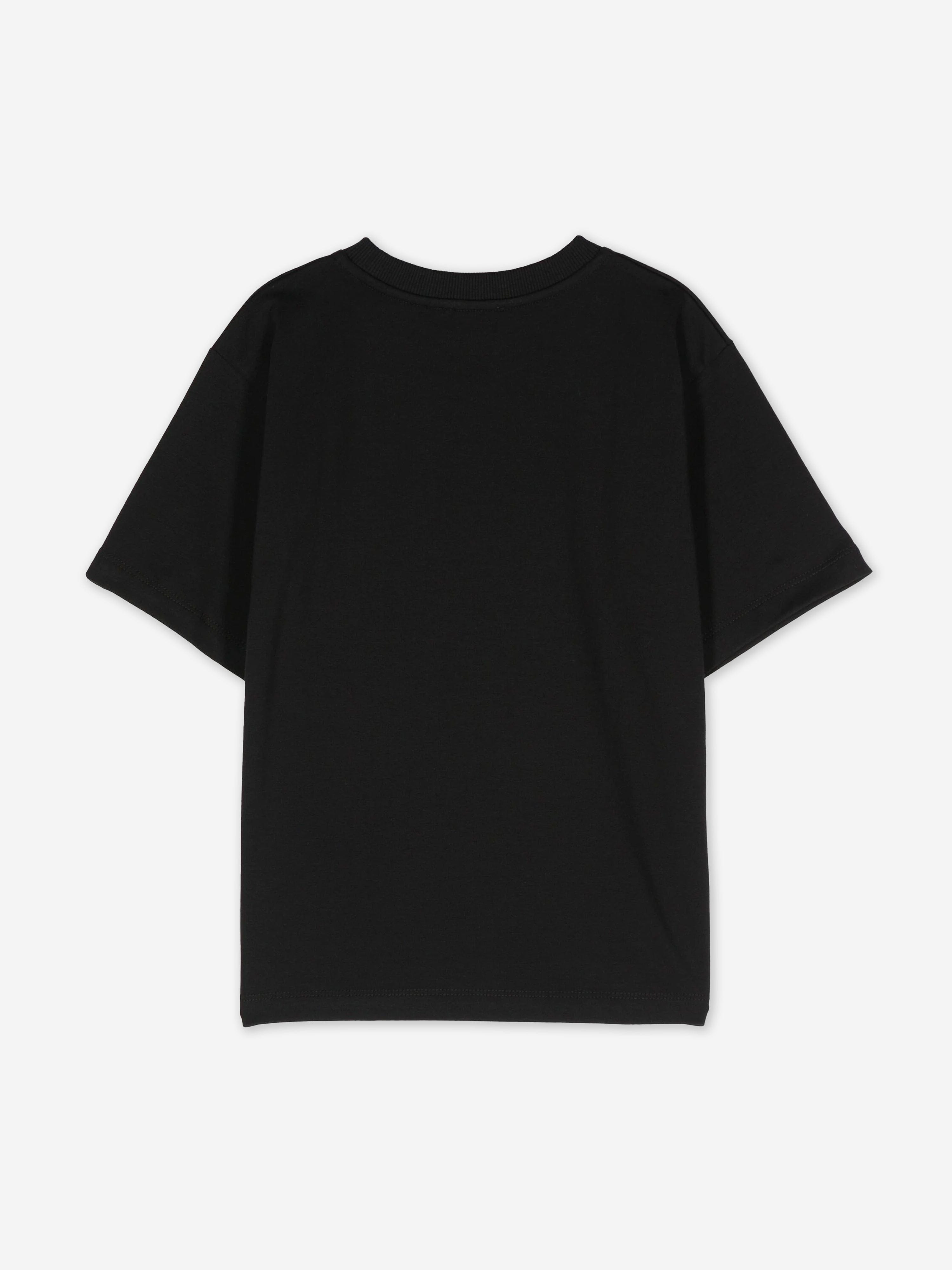 Moschino Girls Bear Heart Logo T-Shirt in Black
