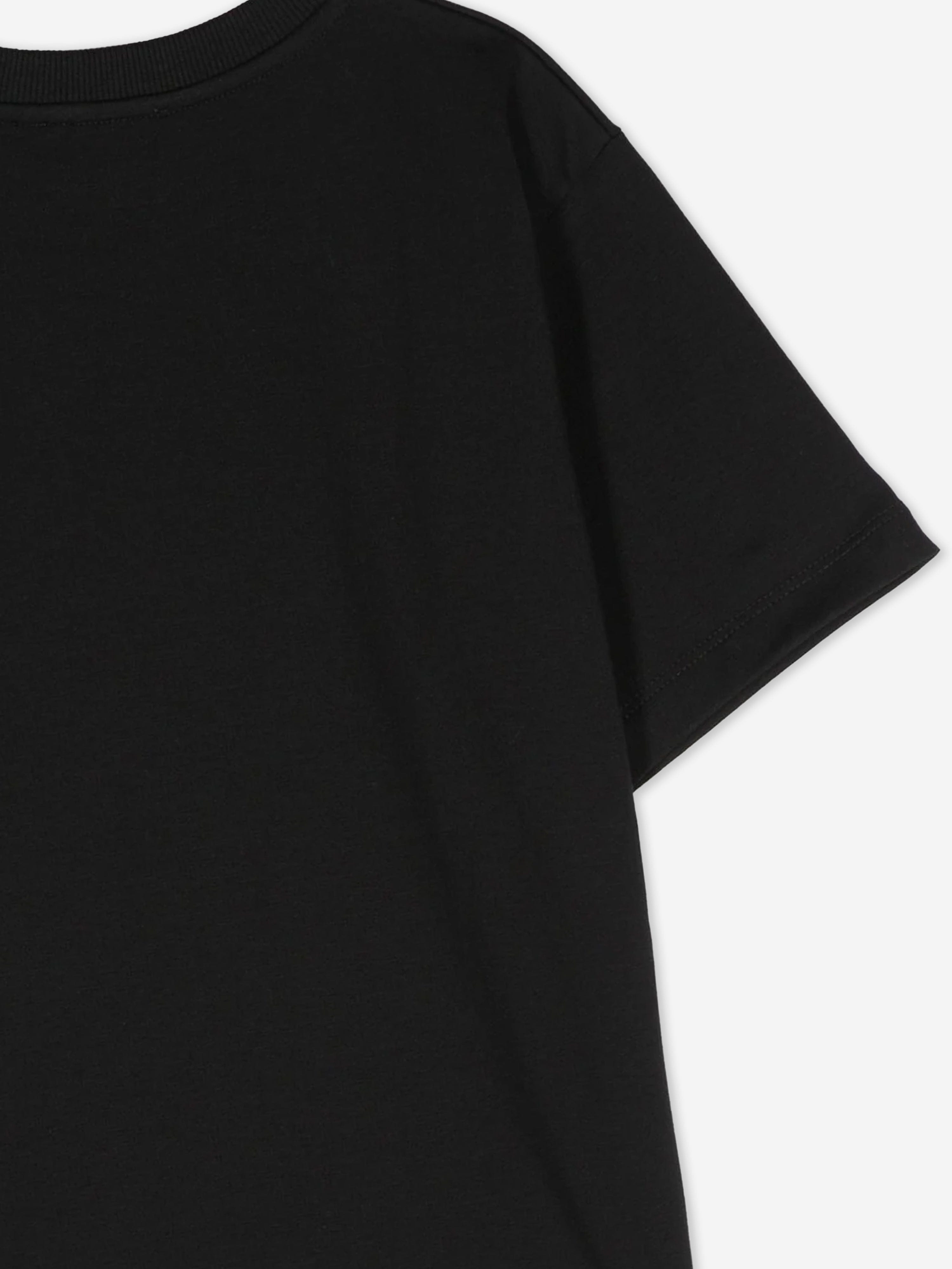 Moschino Girls Bear Heart Logo T-Shirt in Black