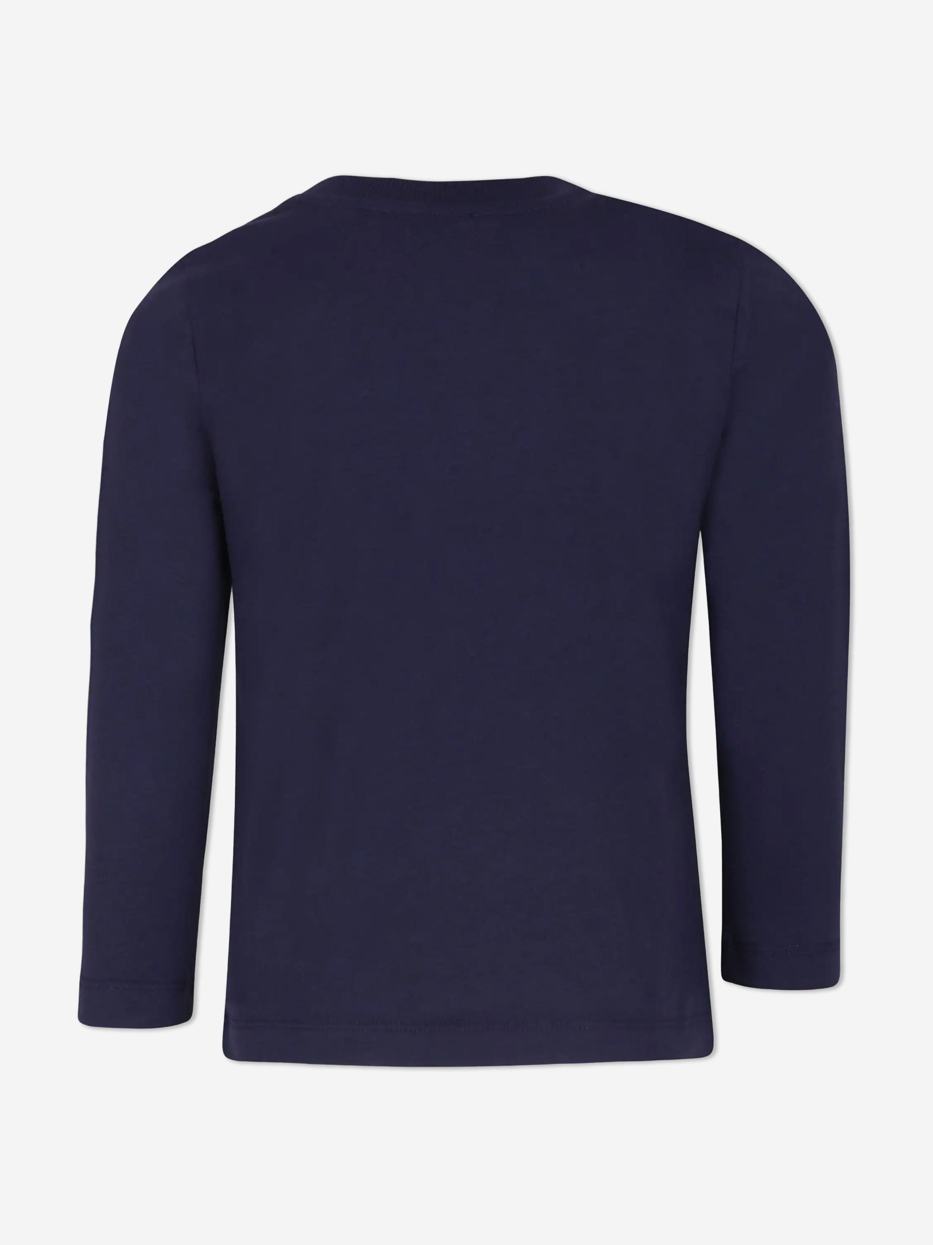 Kids Long Sleeve Logo T-Shirt in Navy