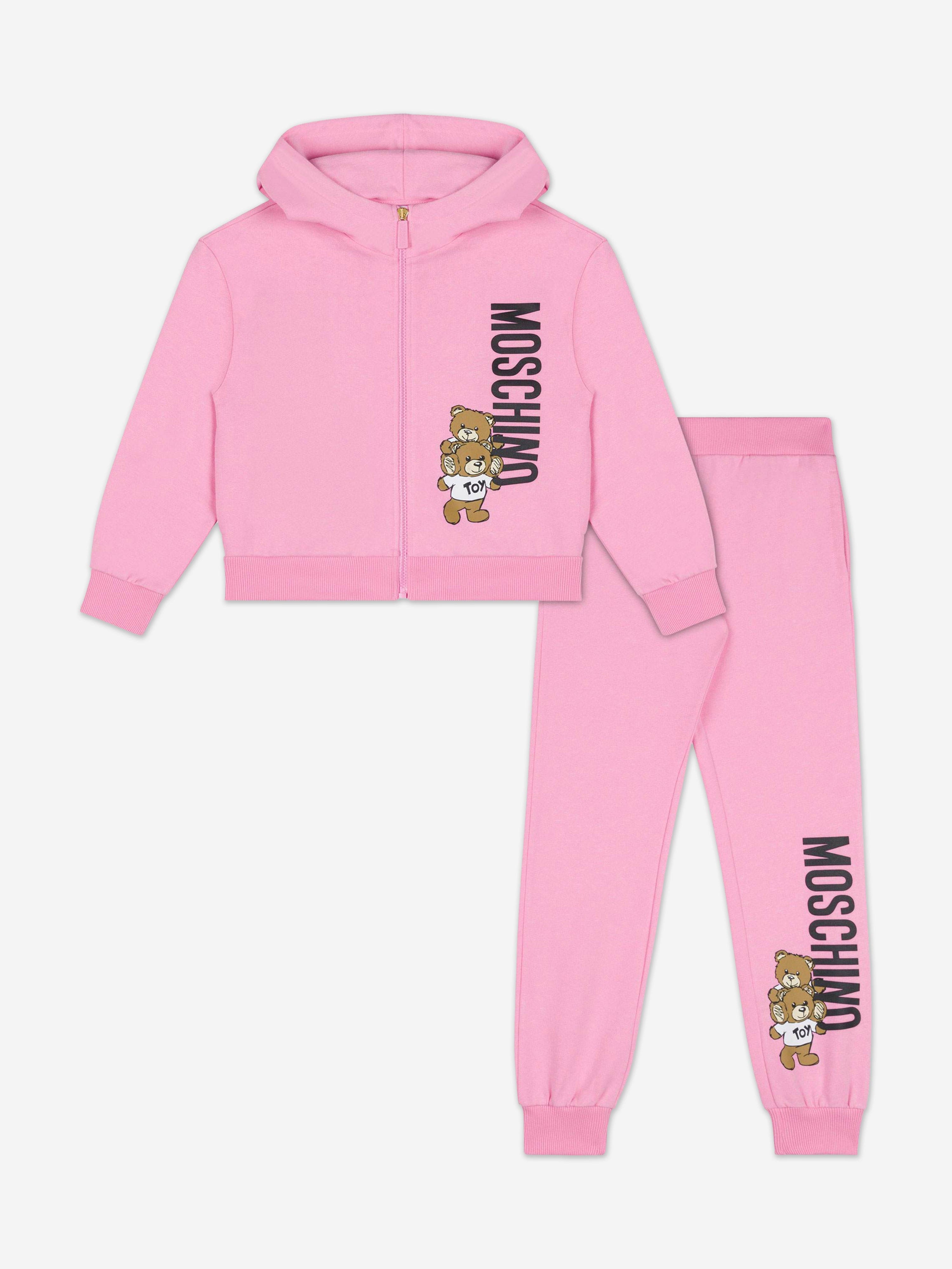 Girls Teddy Bear Logo Tracksuit in Pink