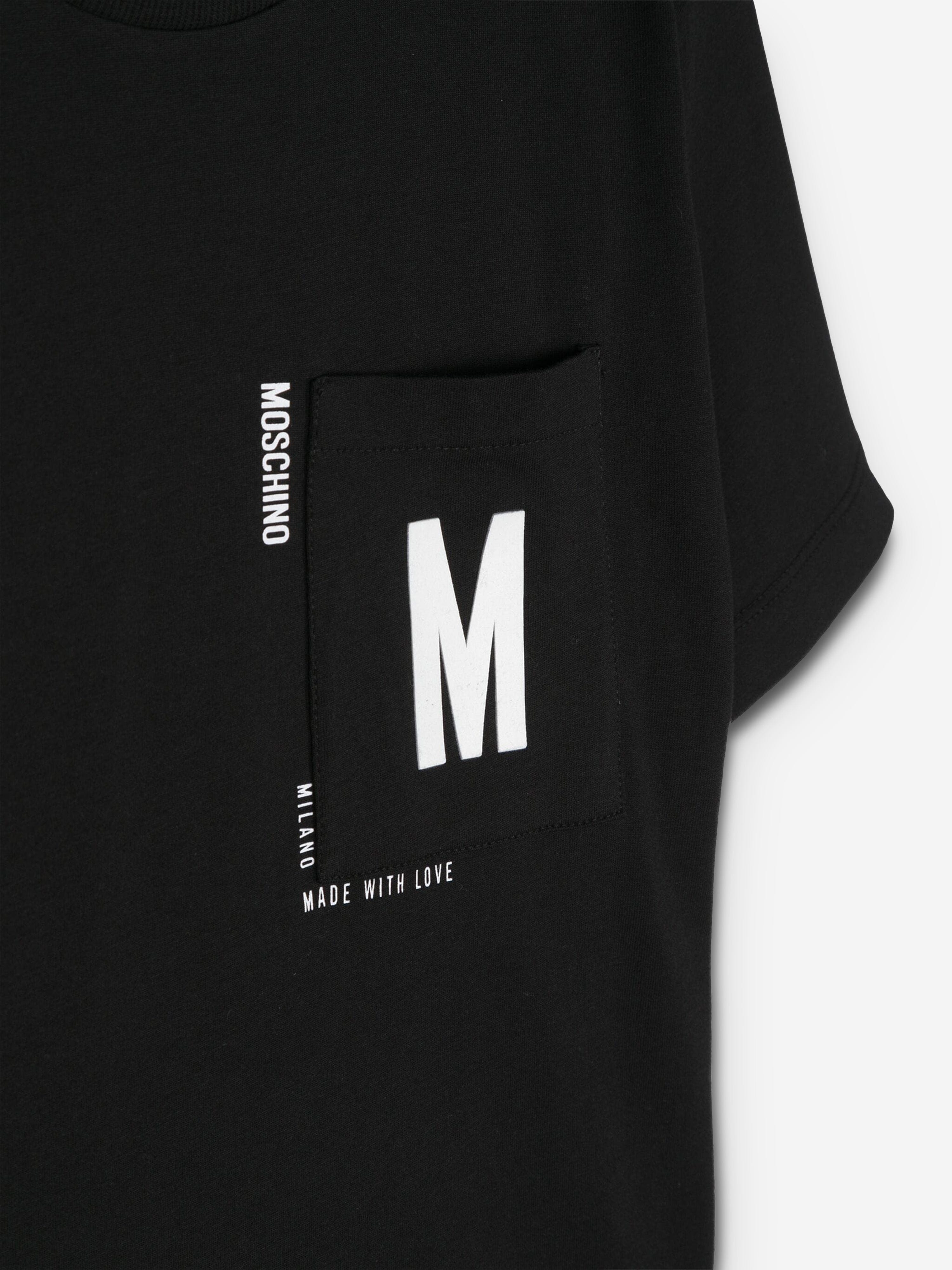 Moschino Kids Logo Pocket T-Shirt in Black