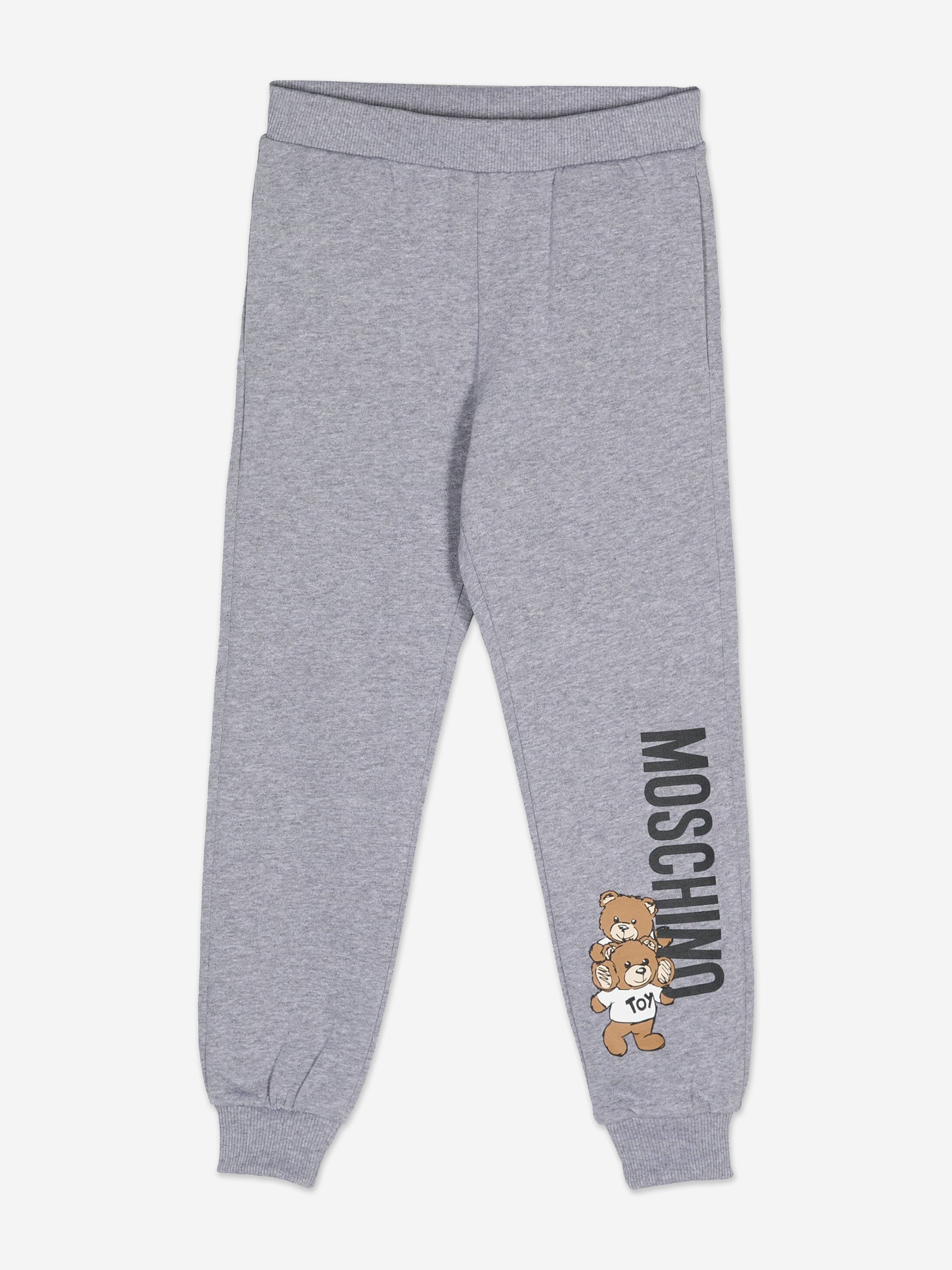 Kids Teddy Bear Logo Joggers in Grey