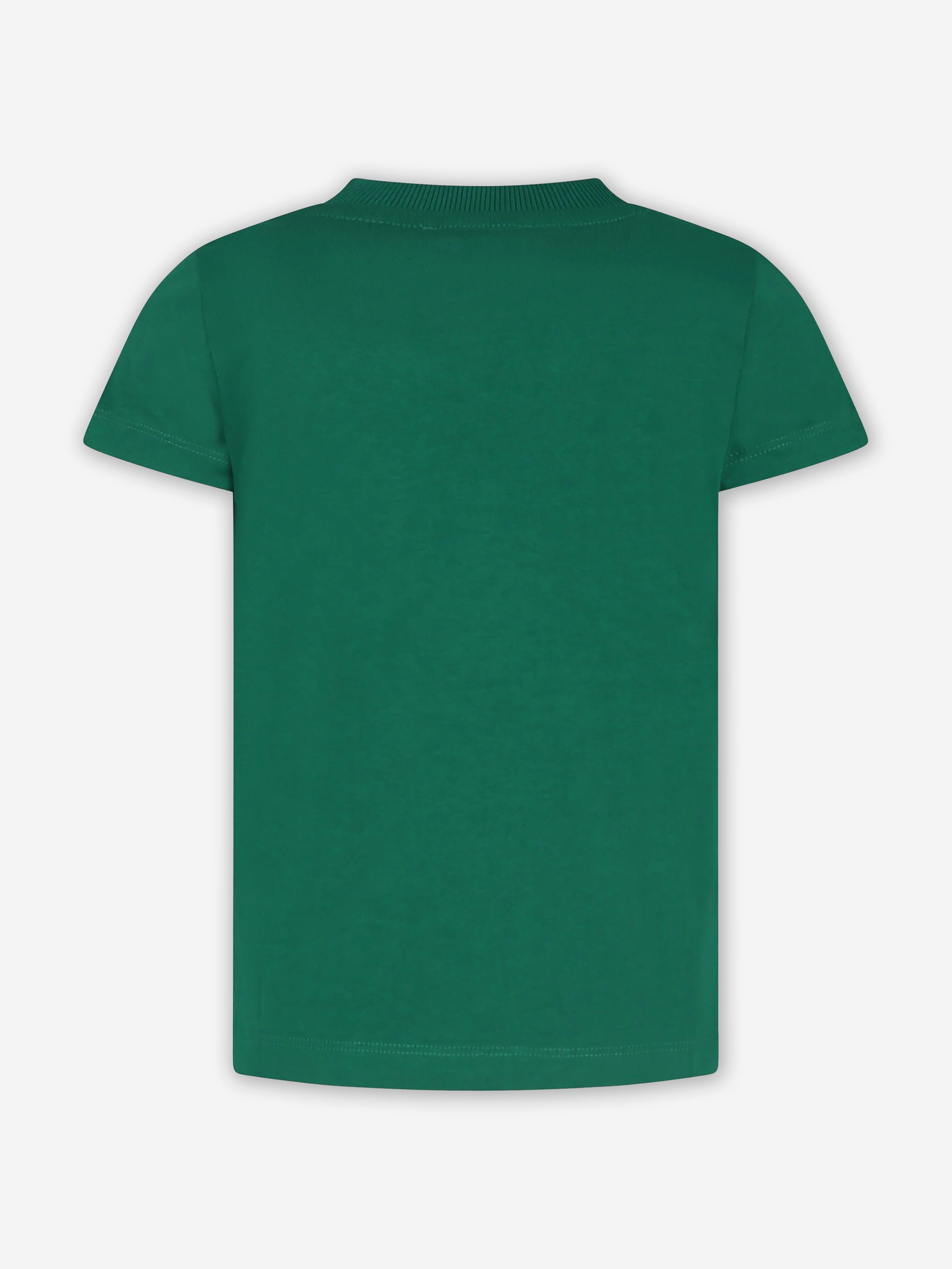 Kids Teddy Bear Logo T-Shirt in Green