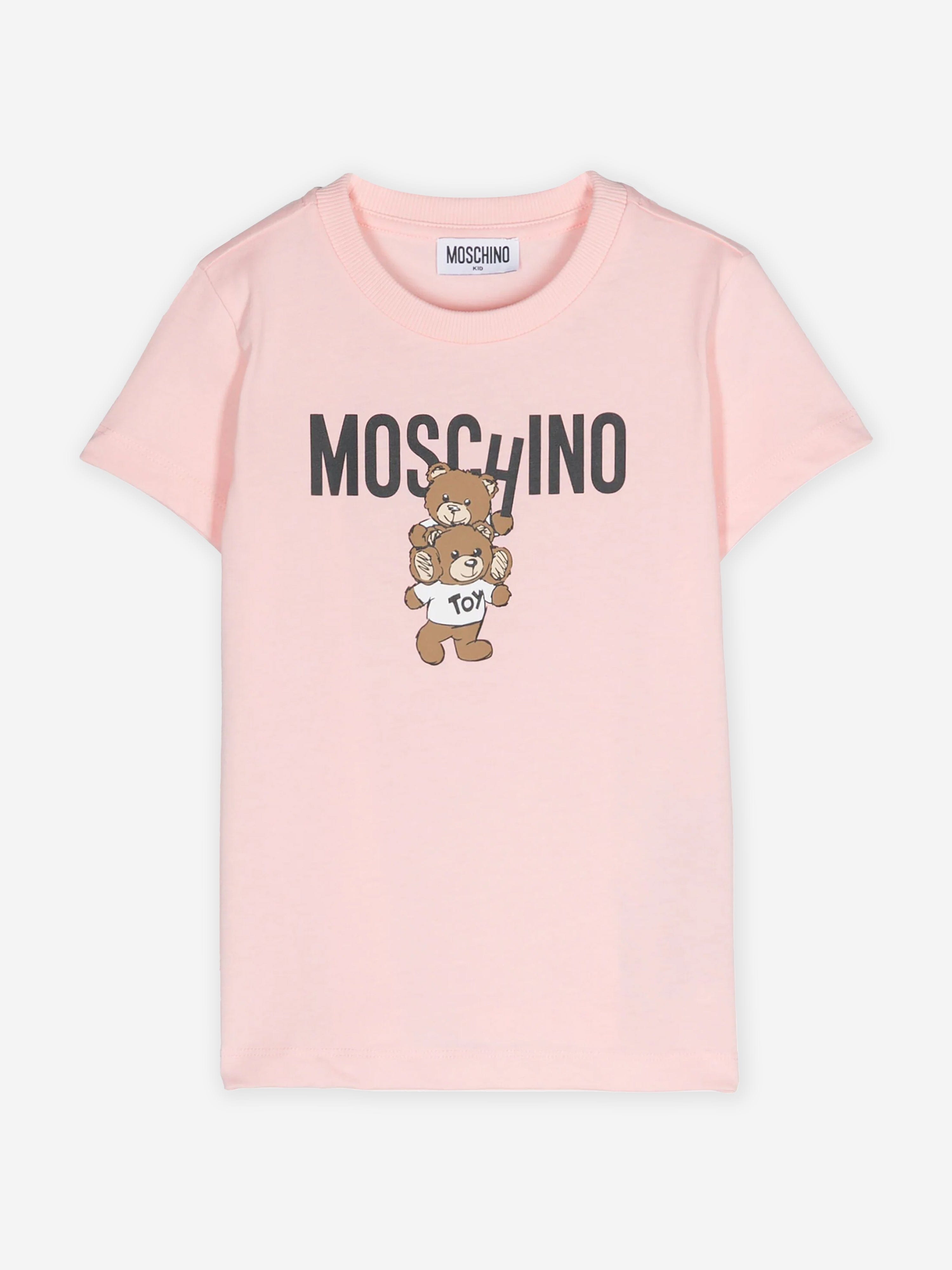 Girls Teddy Bear Logo T-Shirt in Pink