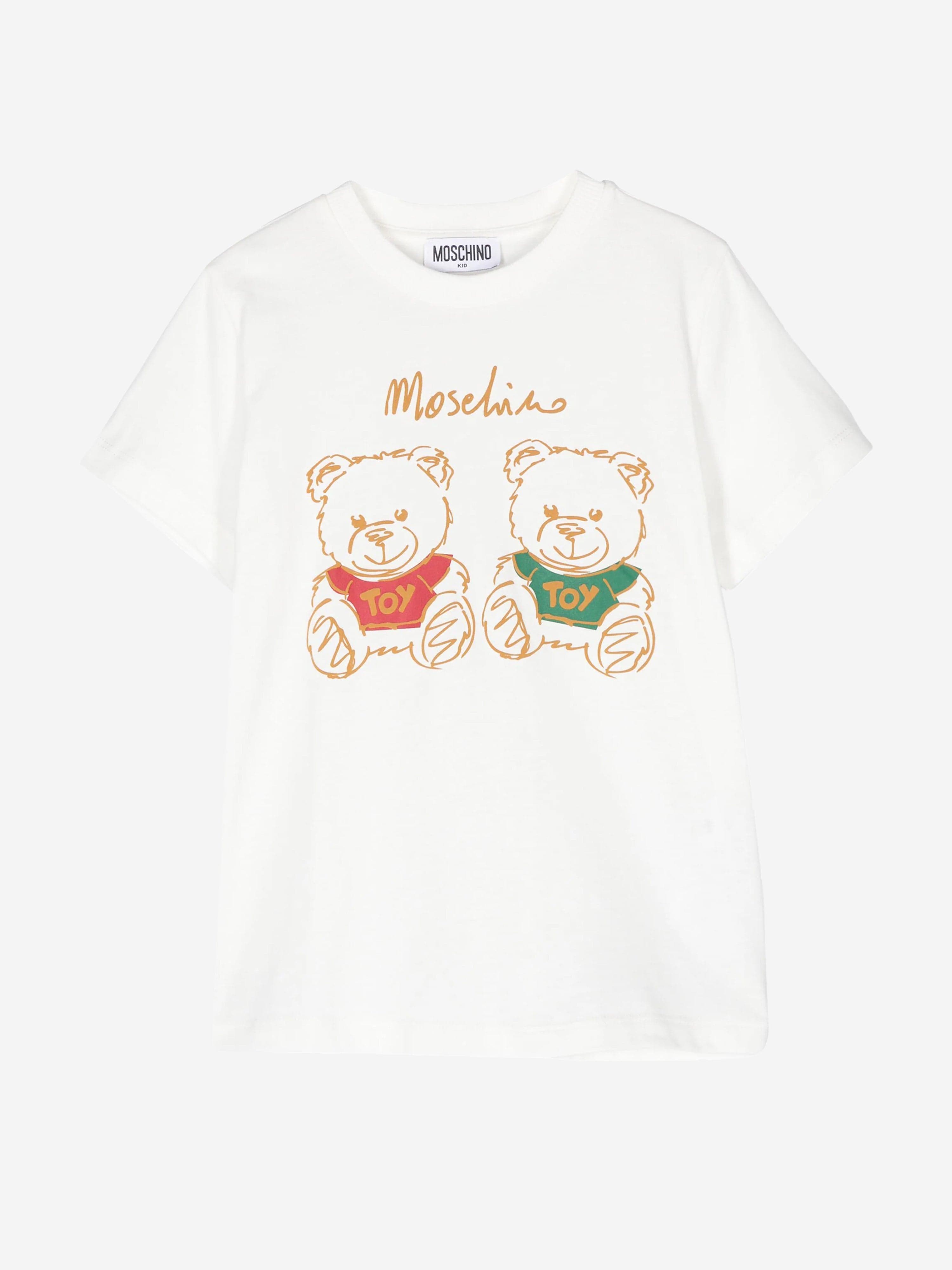 Kids Teddy Bear Logo T-Shirt in Ivory