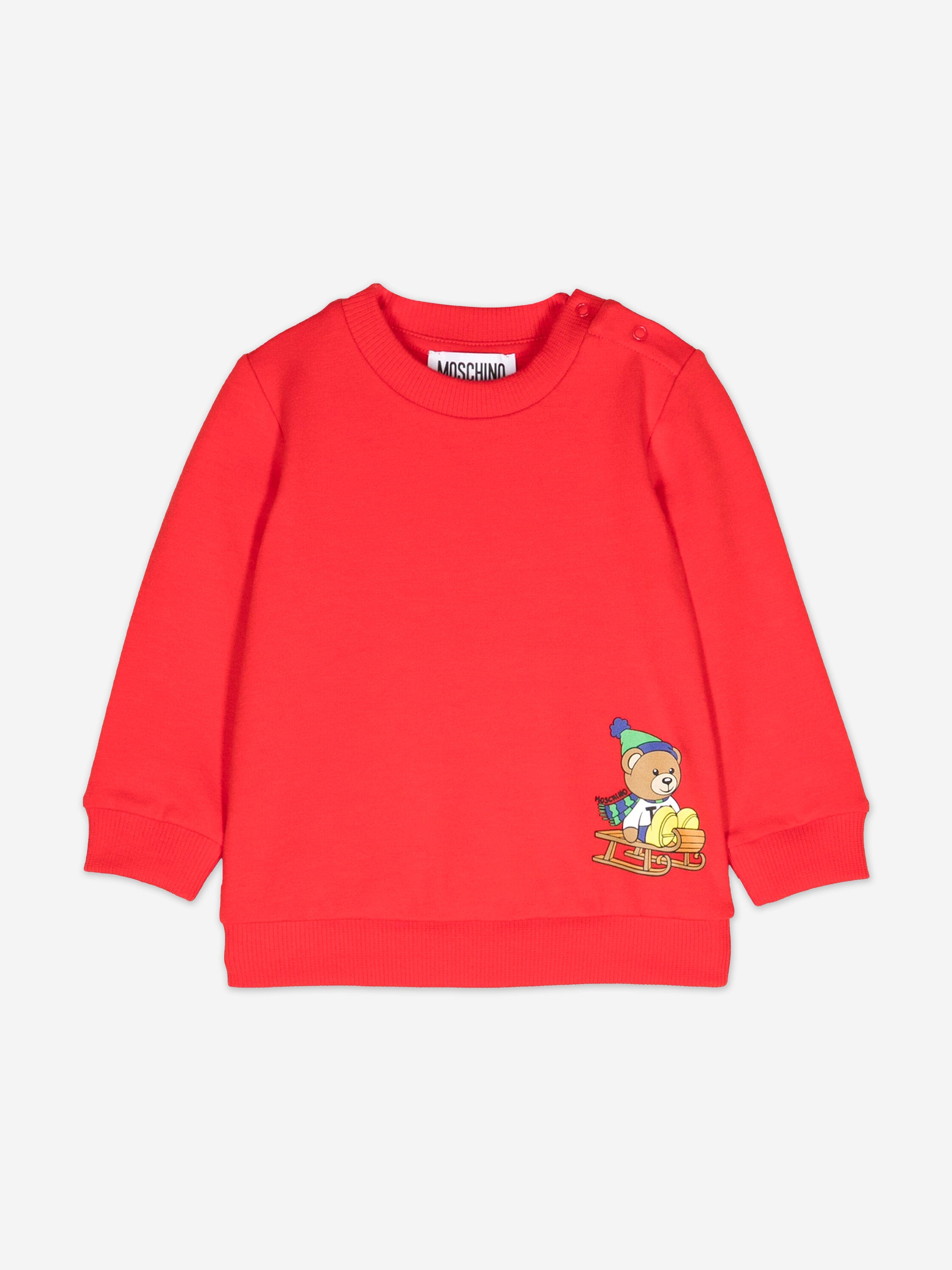Moschino Baby Sledge Bear Sweatshirt in Red