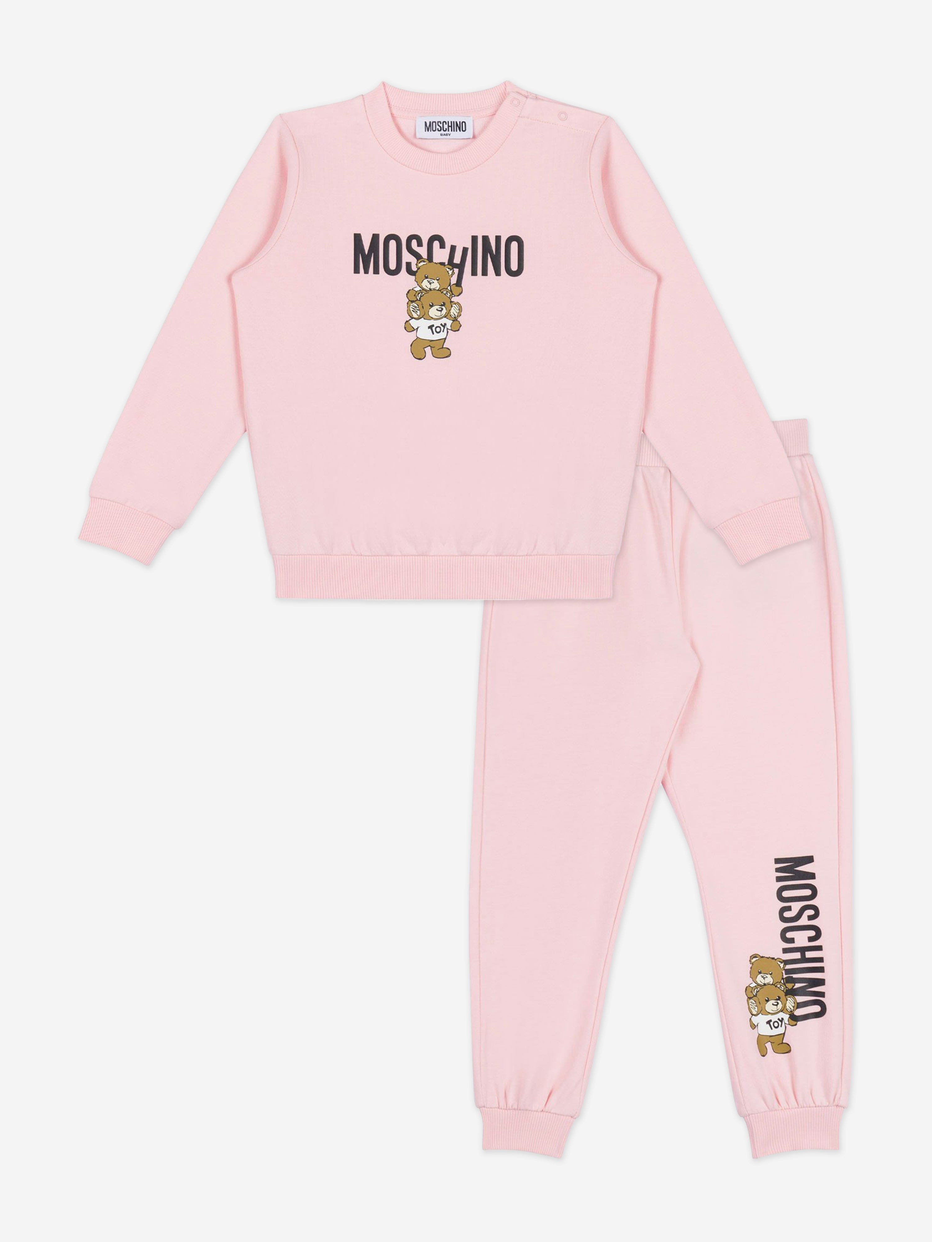 Baby Girls Bear Logo Tracksuit in Pink