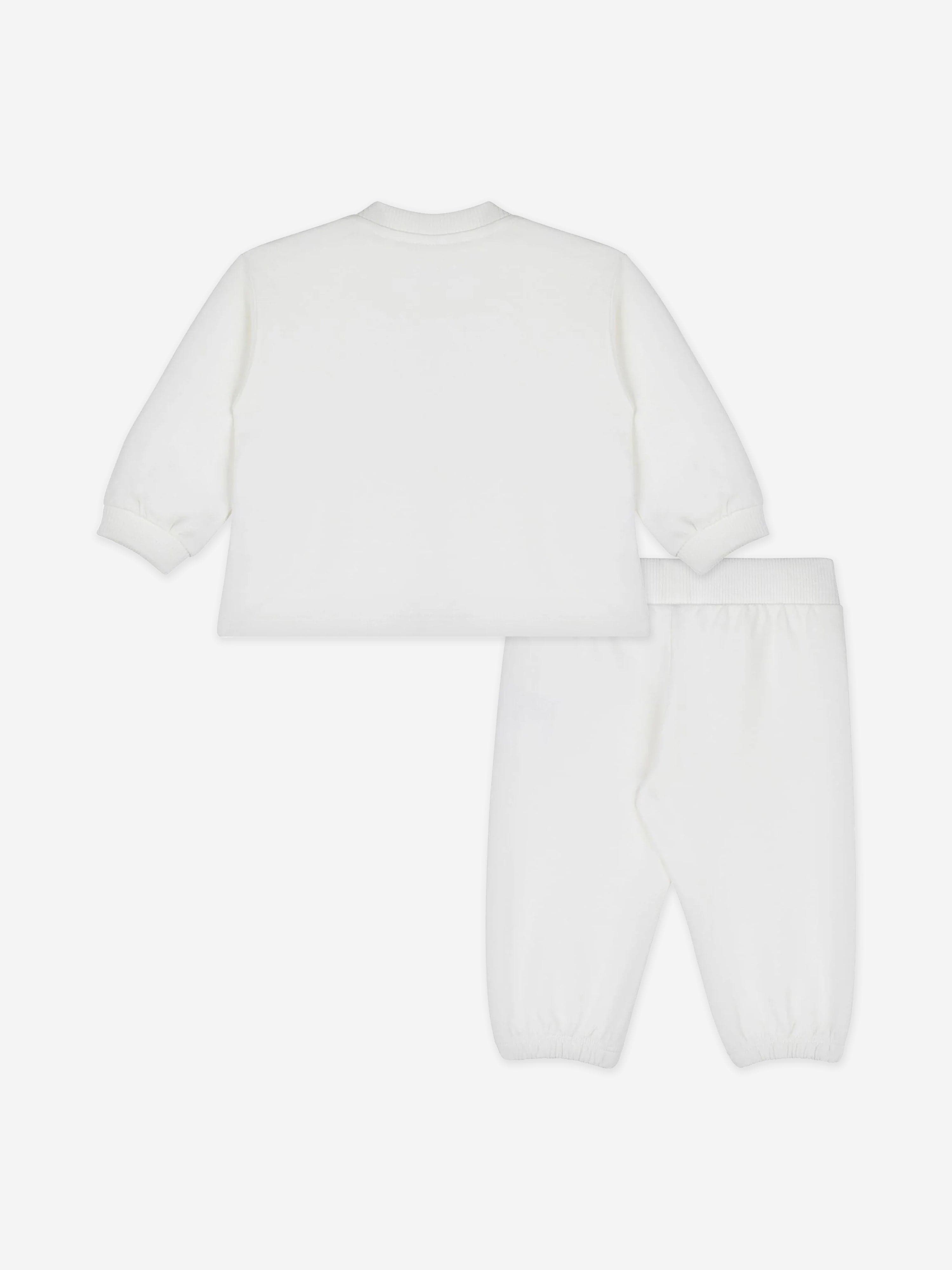 Baby Girls Bear Logo Tracksuit in Ivory