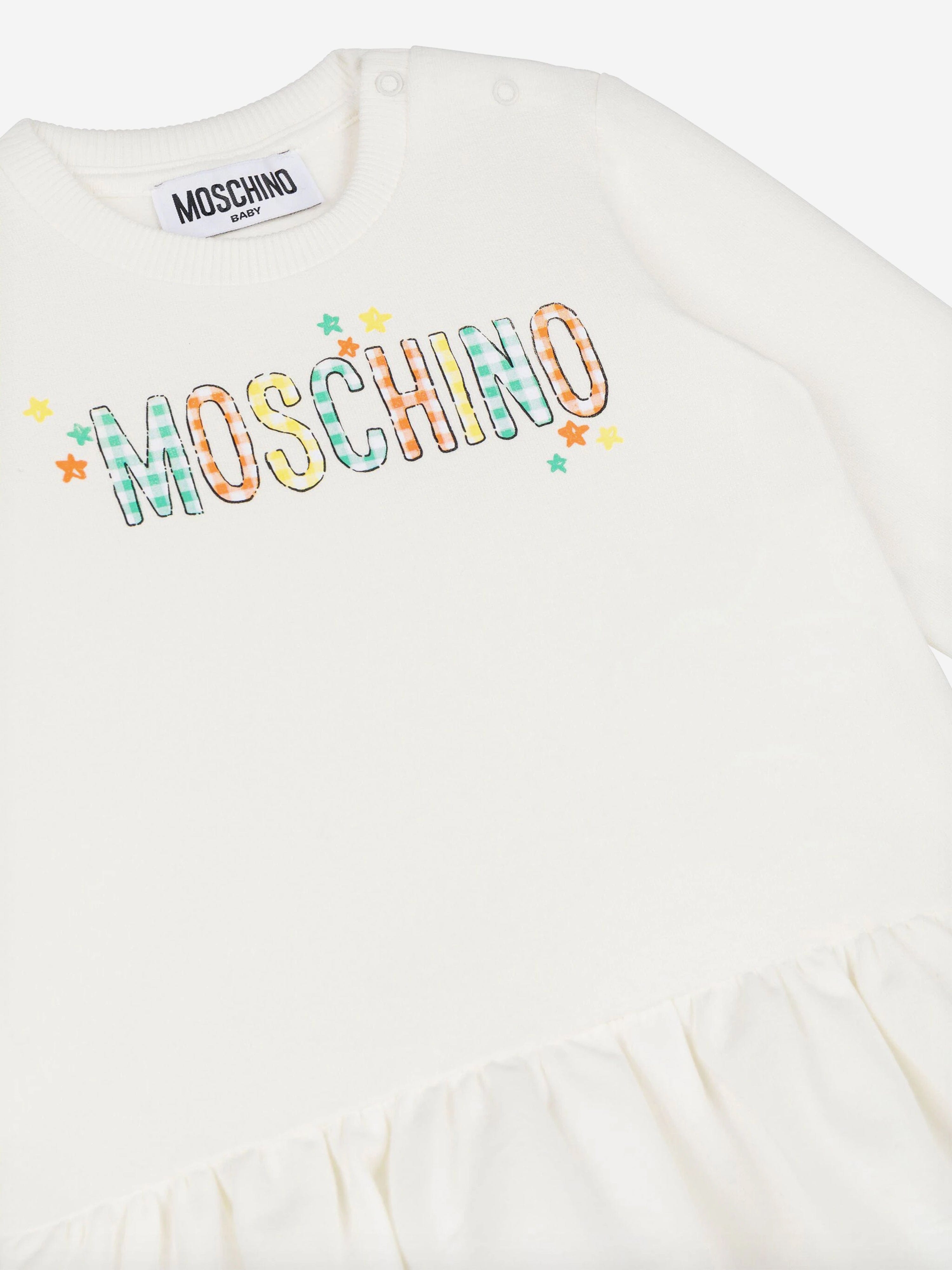 Baby Girls Logo Sweater Dress in Ivory