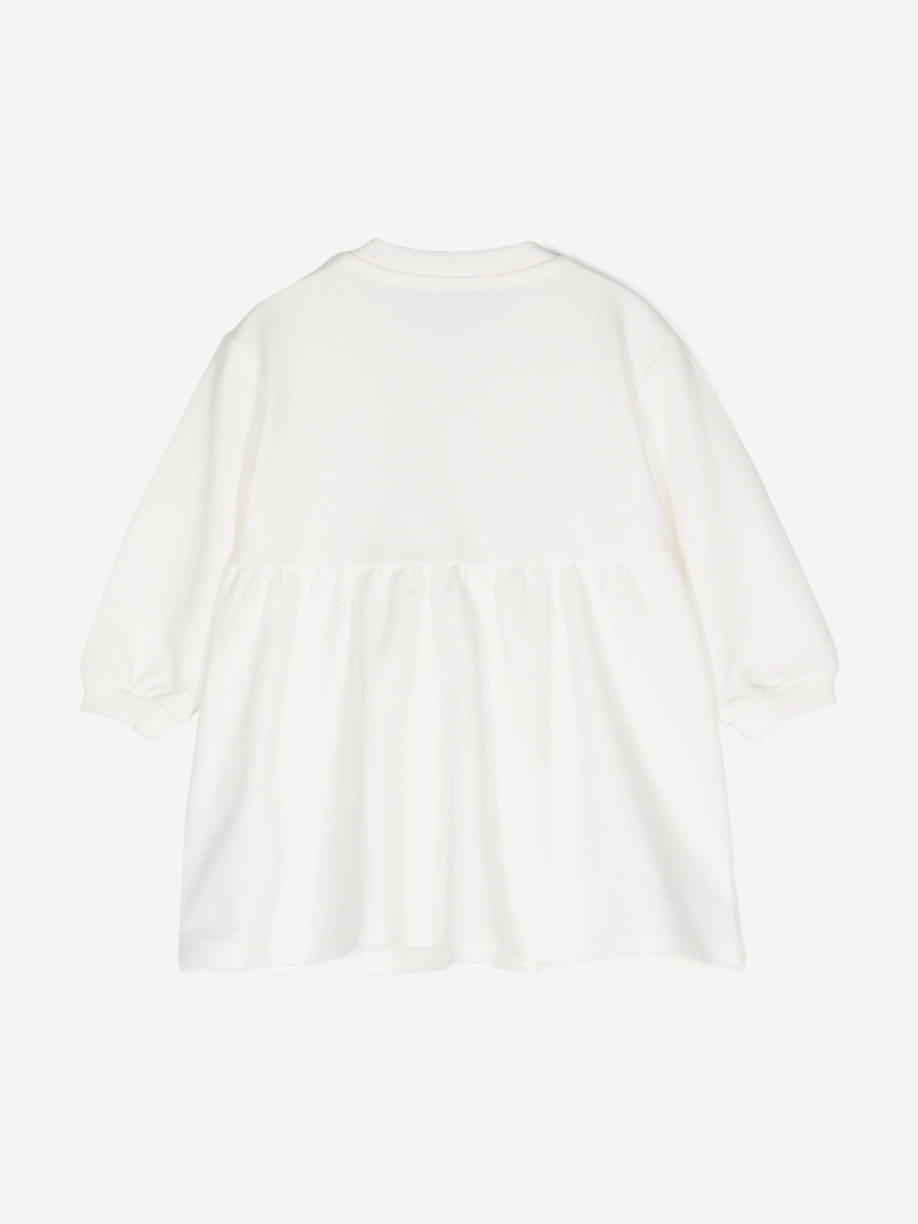 Baby Girls Bear Logo Sweater Dress in Ivory