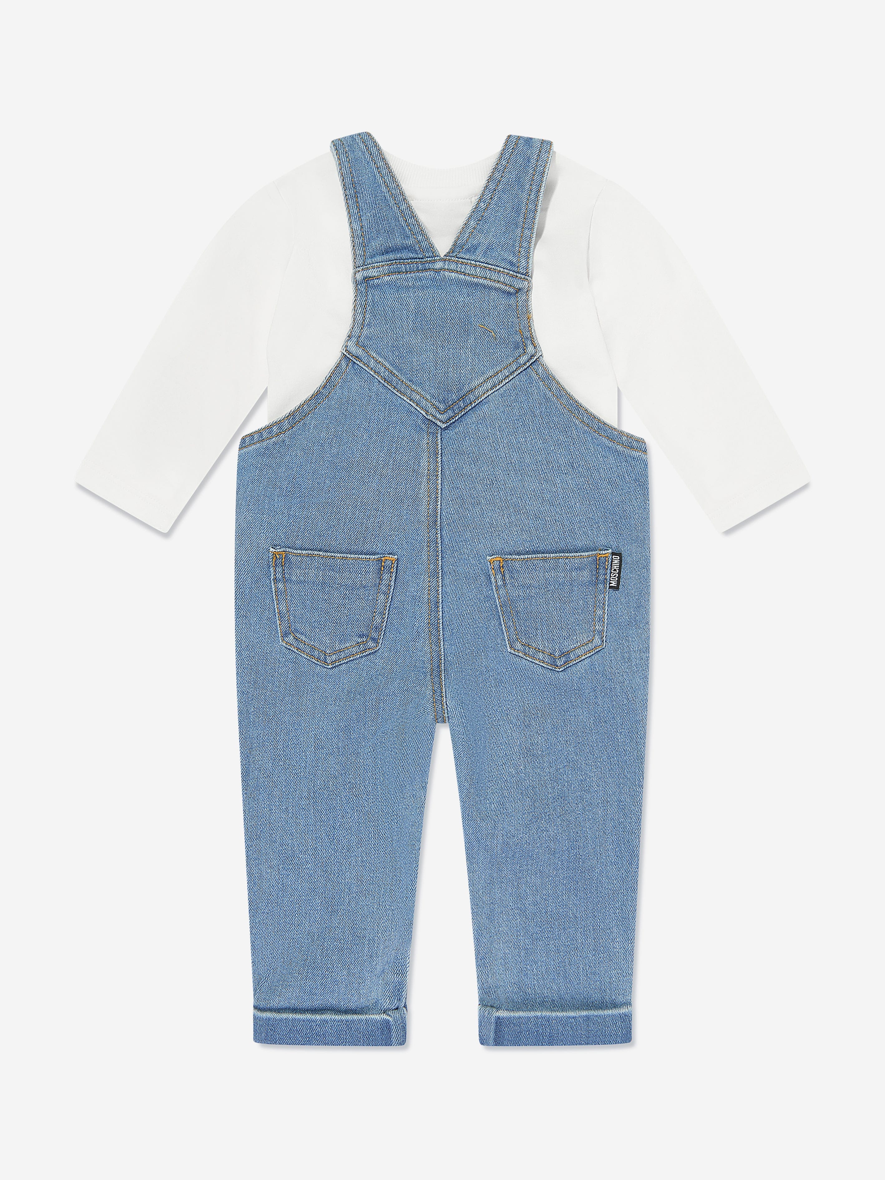 Moschino Baby Boys T-Shirt And Dungarees Set in Blue