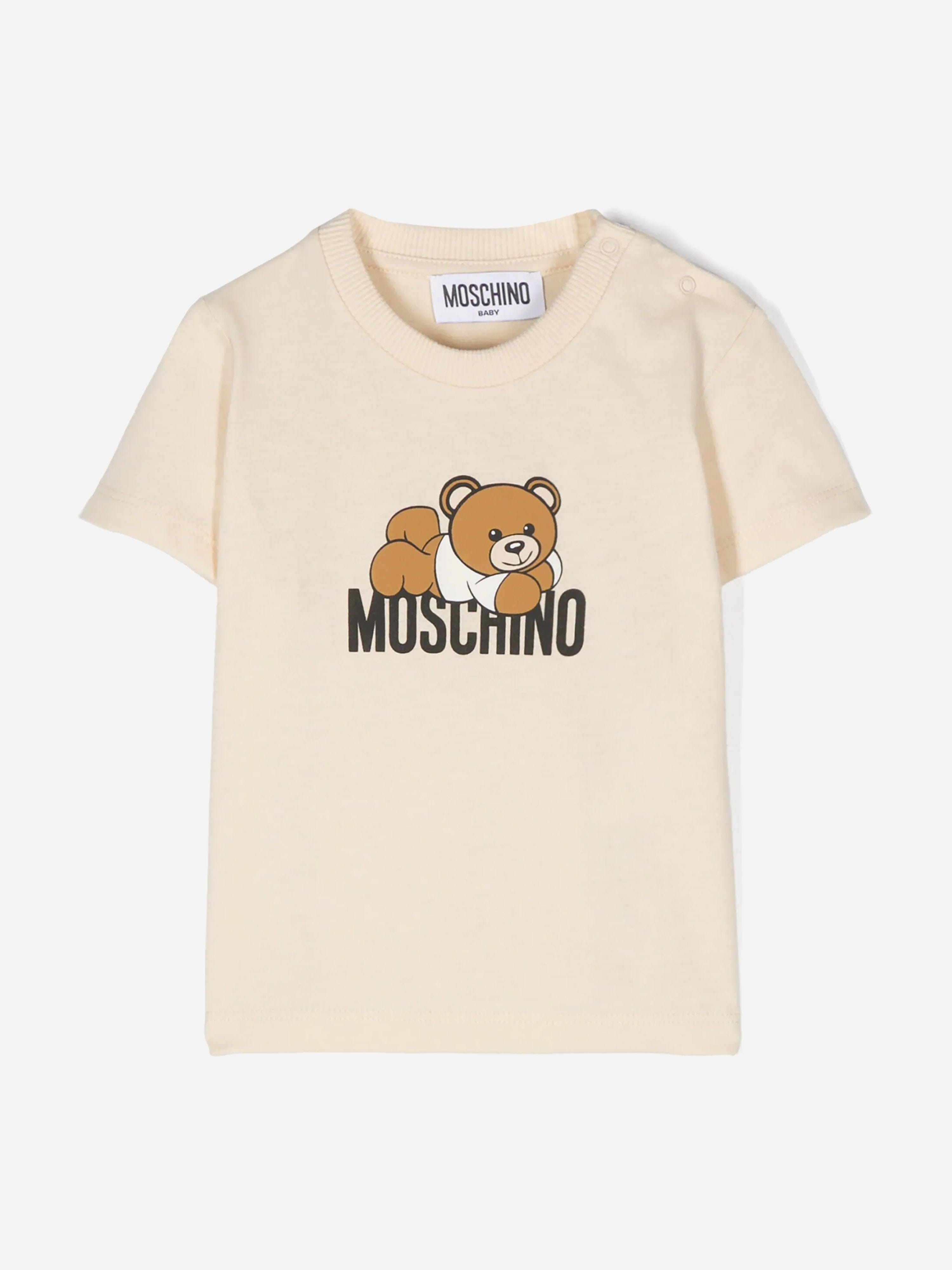 Baby Bear Logo T-Shirt With Gift Box in Beige