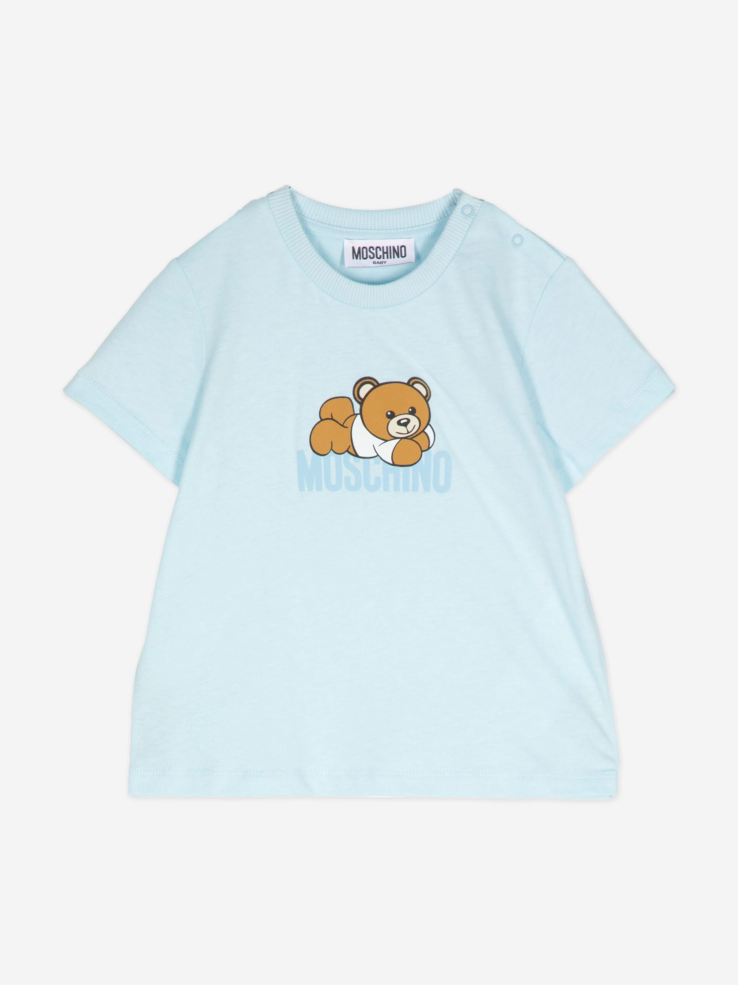 Baby Bear Logo T-Shirt With Gift Box in Blue