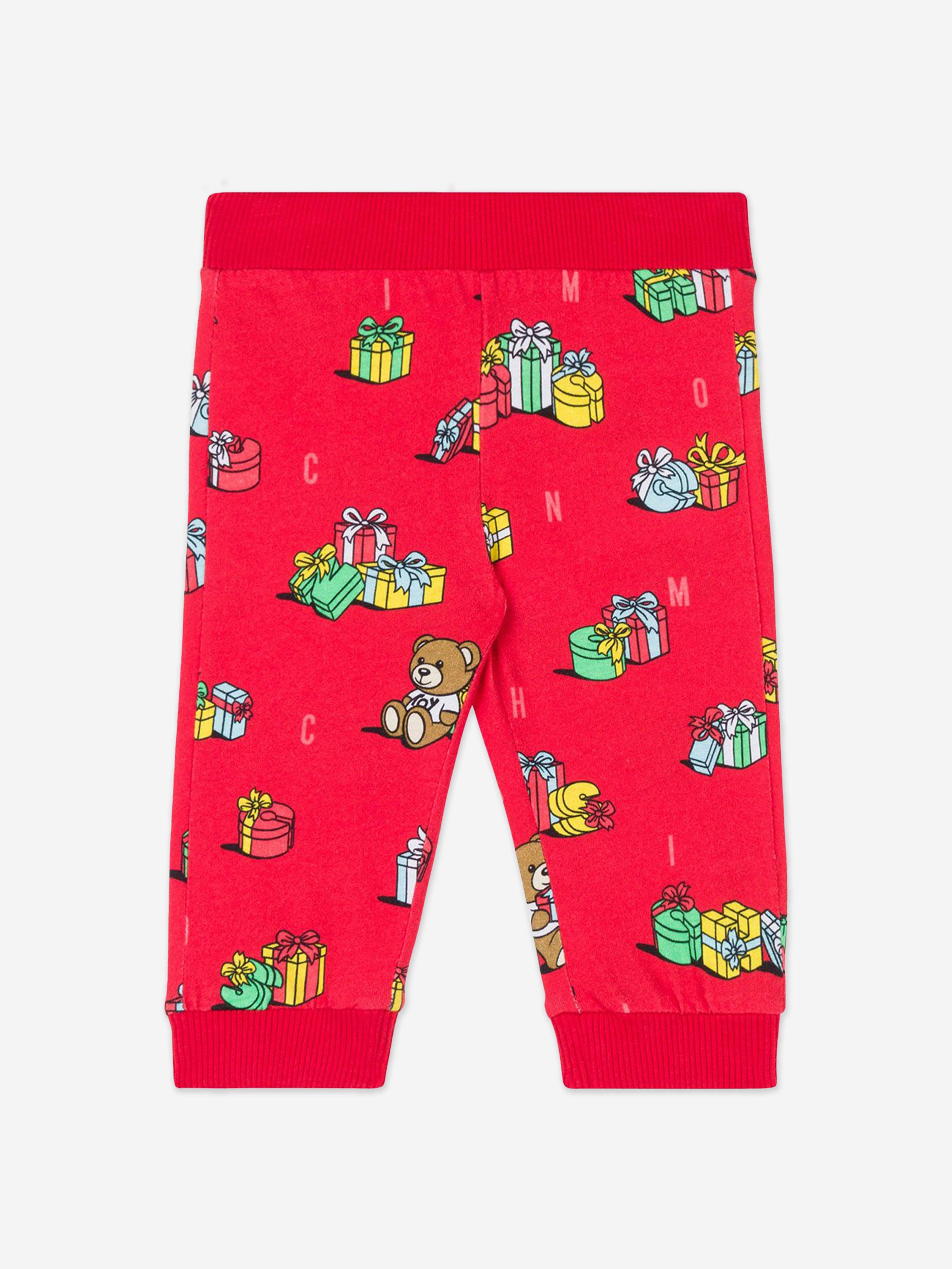 Baby Xmas Bear Trouser Set in Multicolour