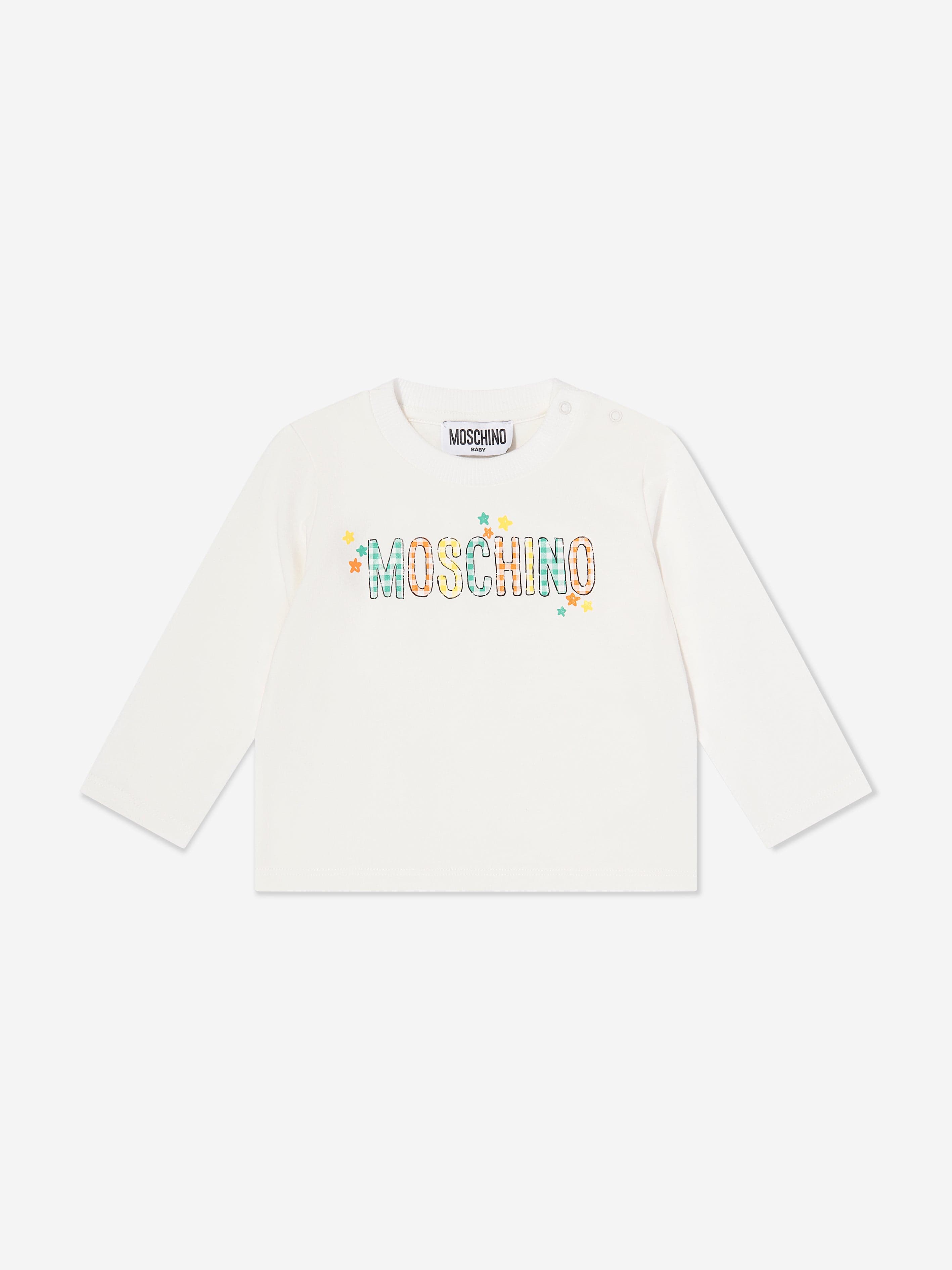 Baby Long Sleeve Logo T-Shirt in Ivory