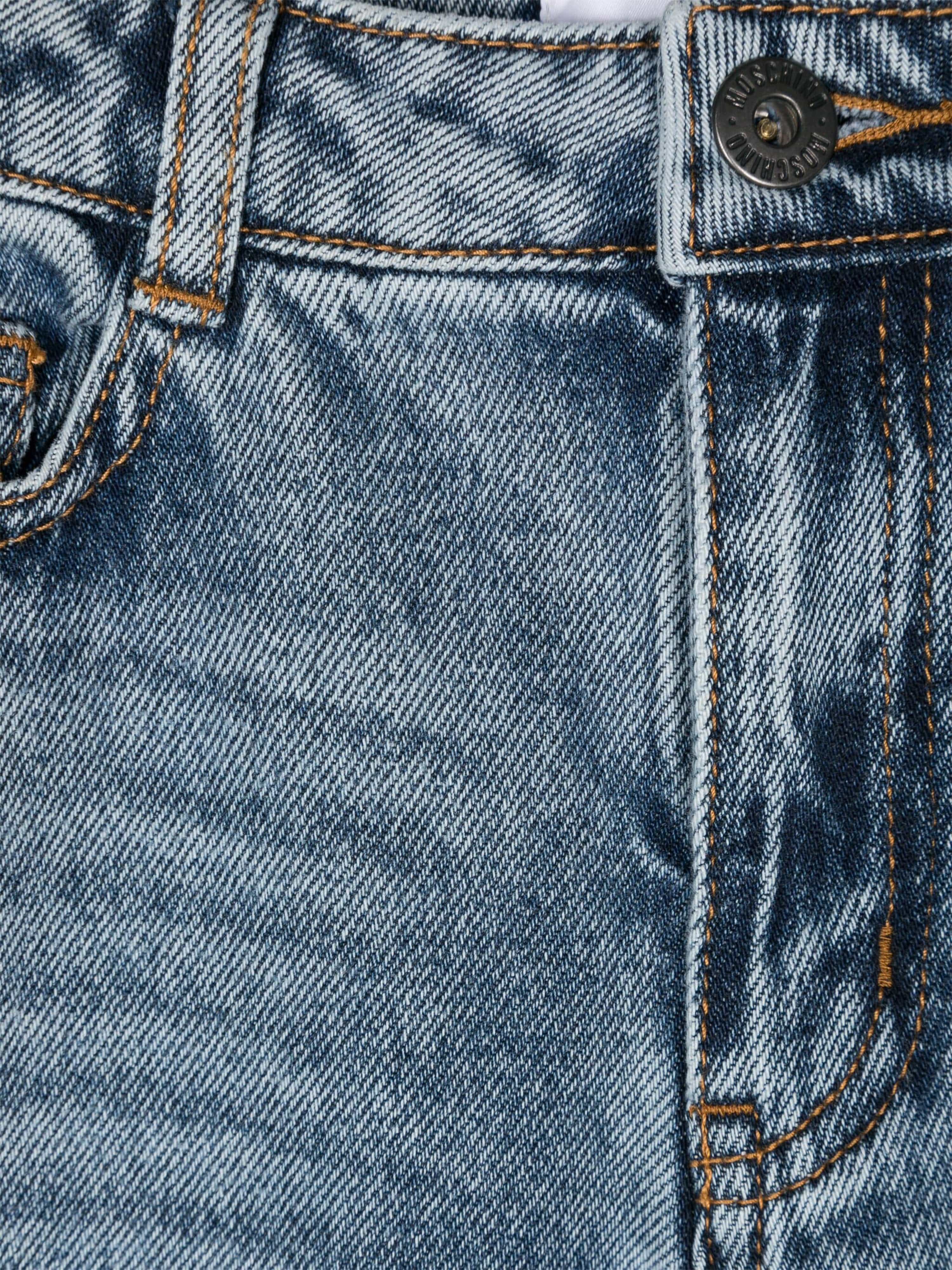 Moschino Kids Vintage Wash Jeans in Blue