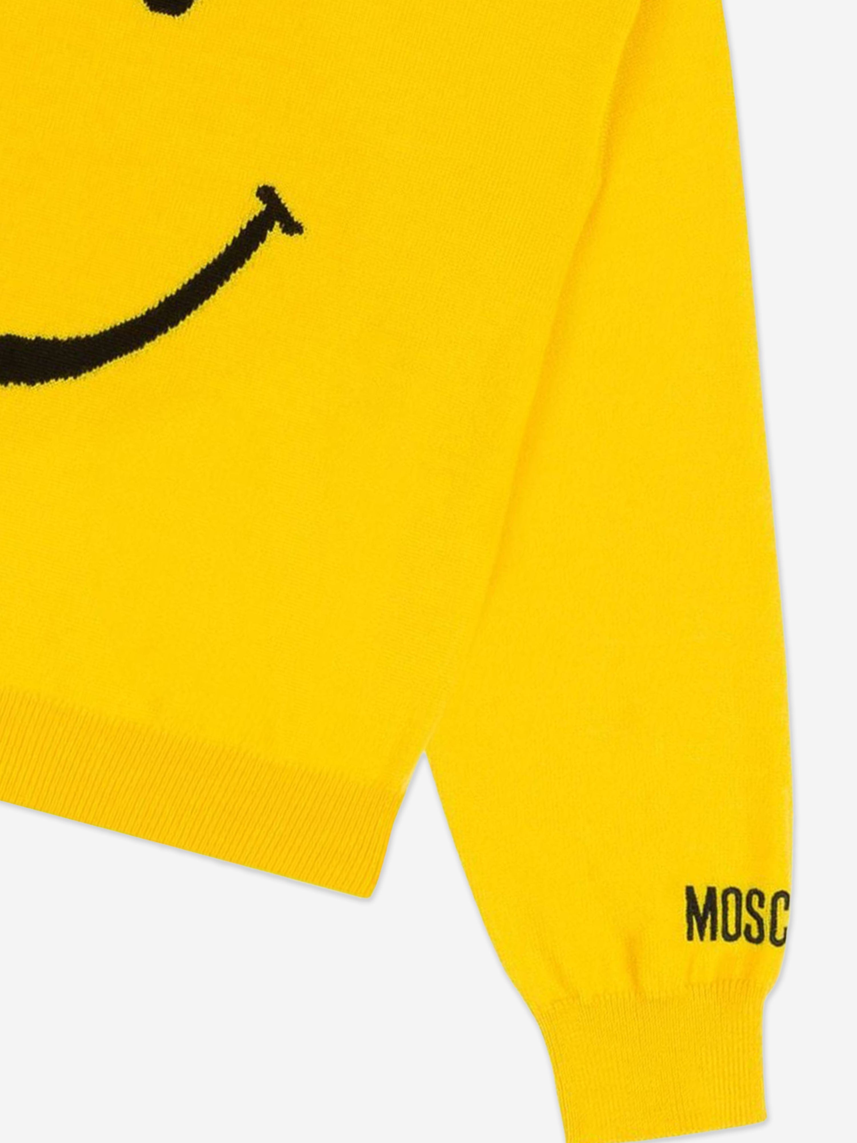 Kids Wool Smiley Face Jumper in Yellow