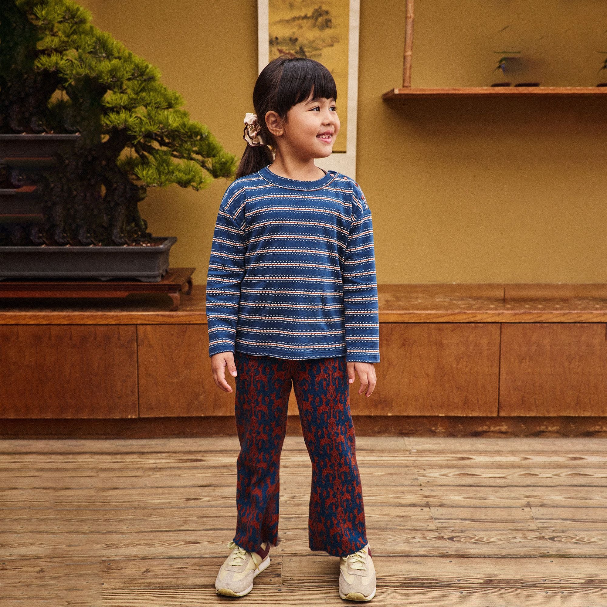 Boys & Girls Blue Stripes Cotton T-Shirt