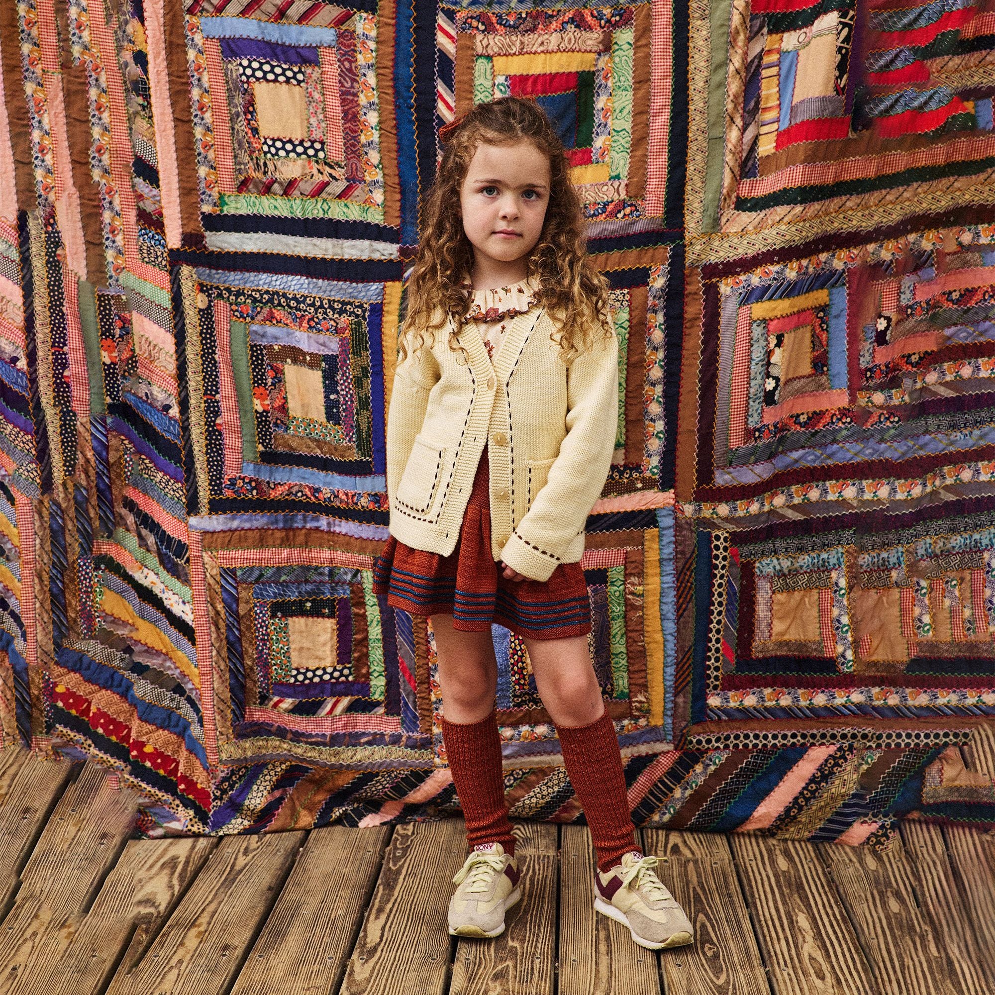 Girls Caramel Wool Skirt