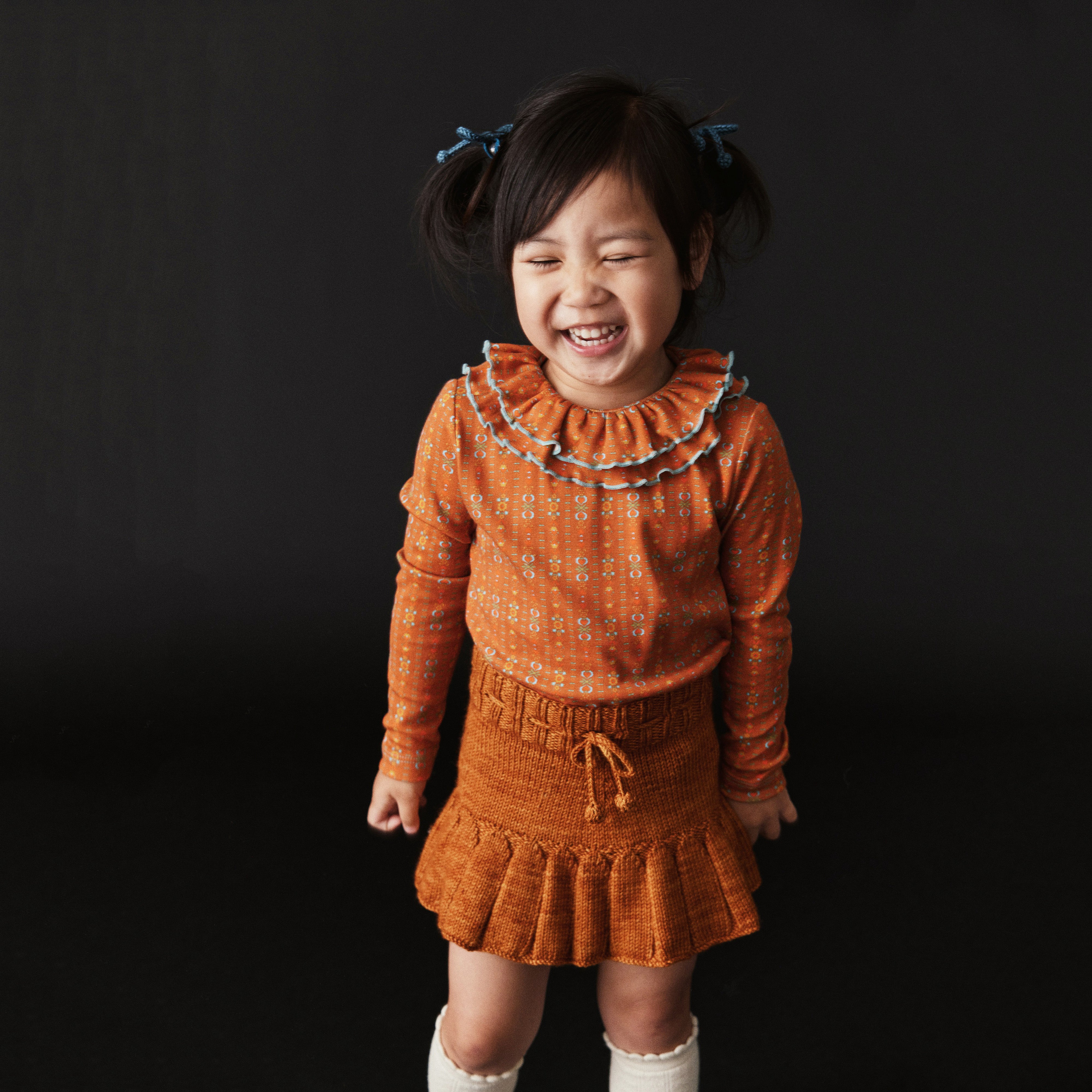 Girls Caramel Wool Skirt