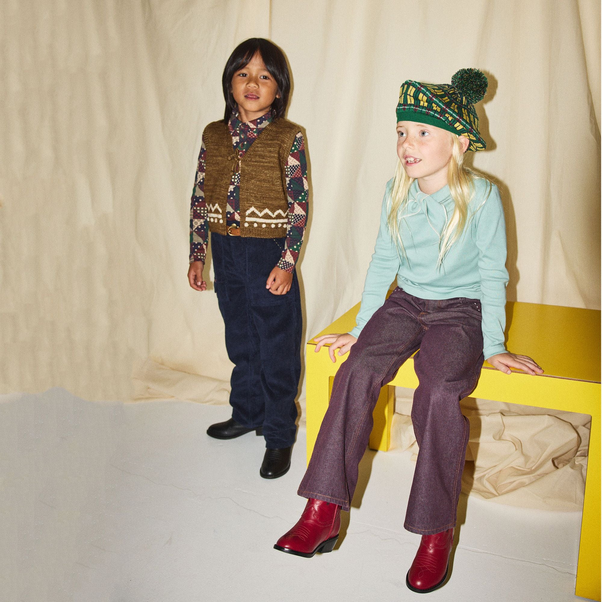 Boys & Girls Green Bow Cotton T-Shirt