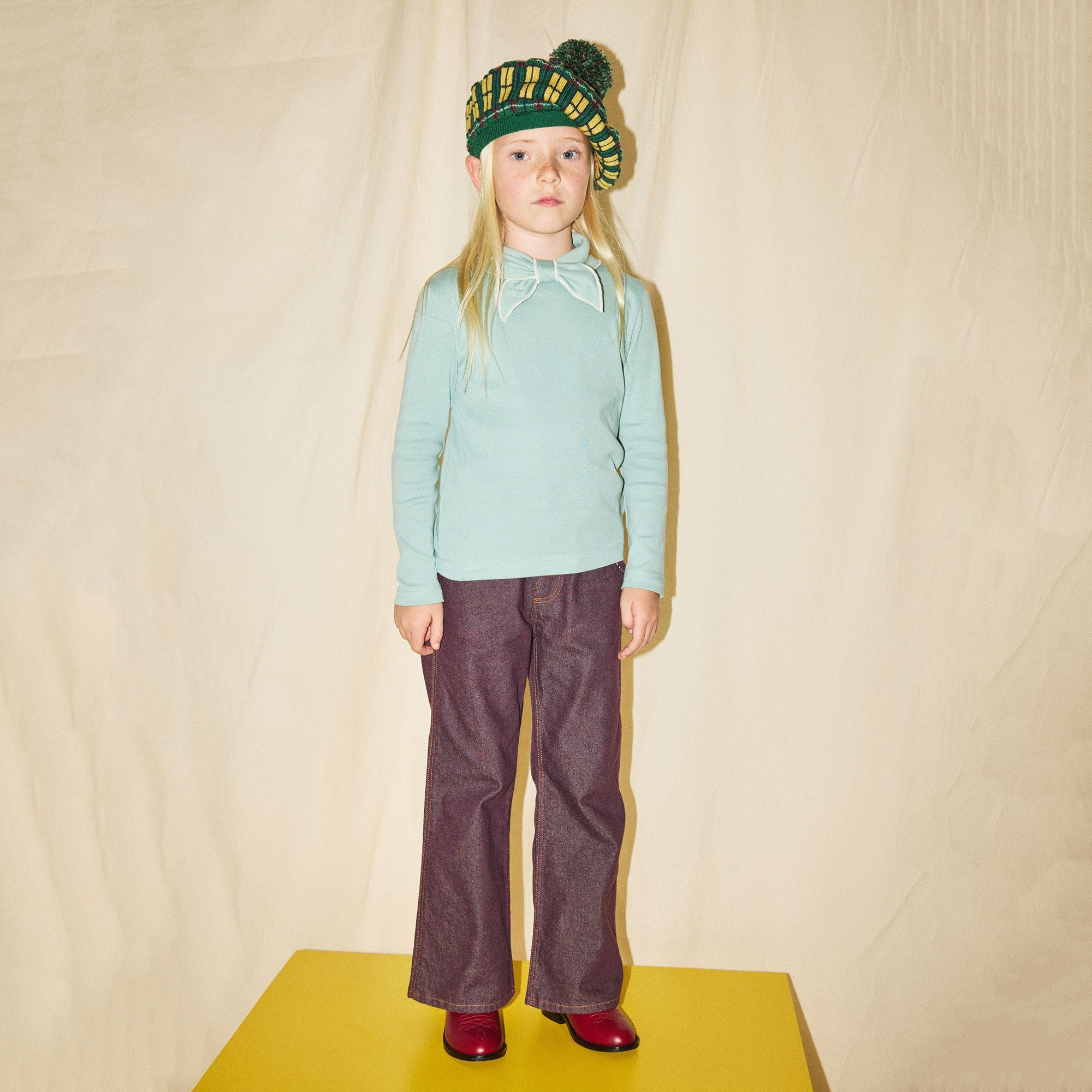 Boys & Girls Green Bow Cotton T-Shirt