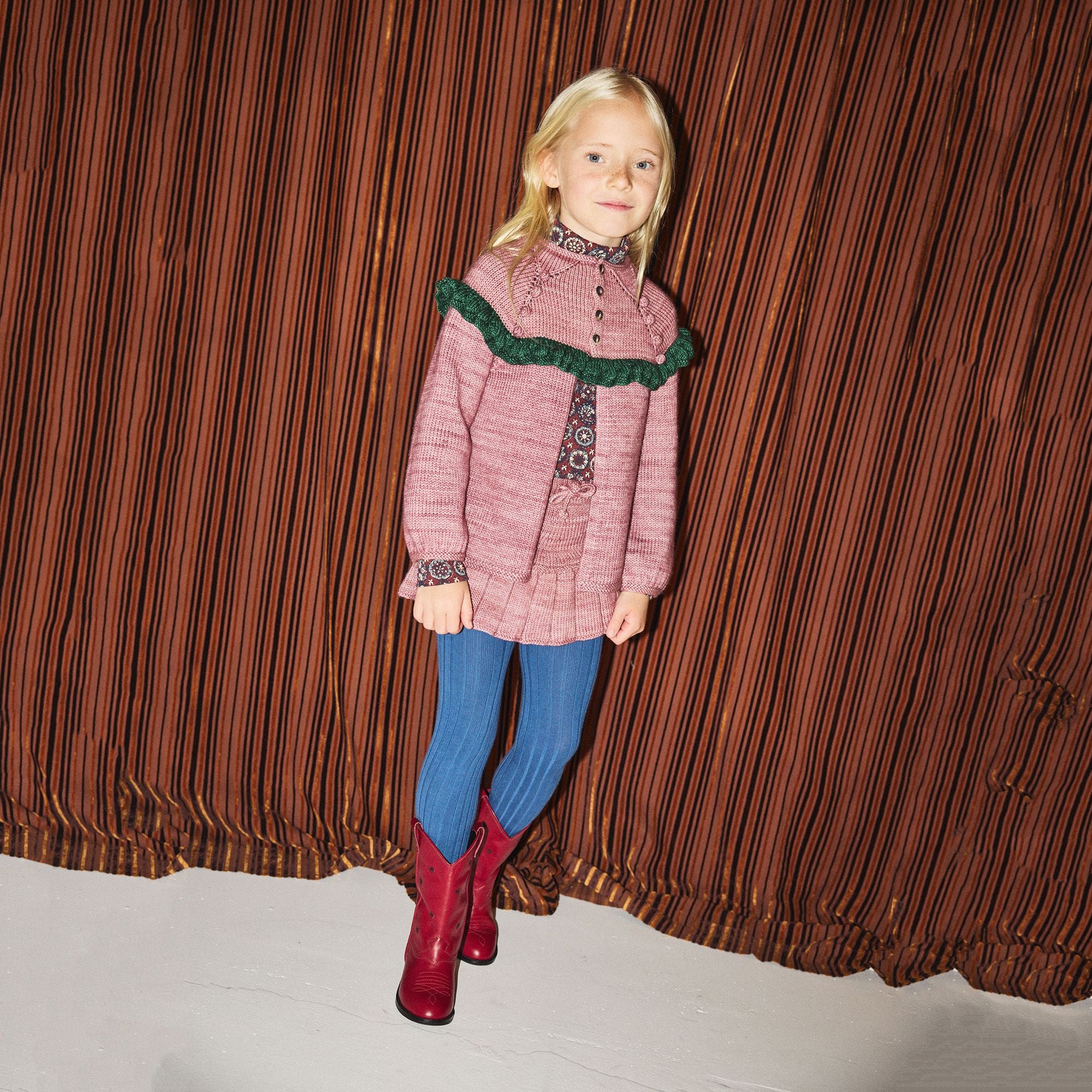Girls Pink Wool Cardigan