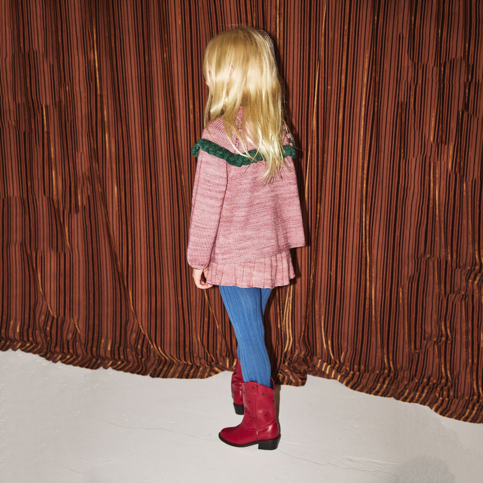Girls Pink Wool Cardigan