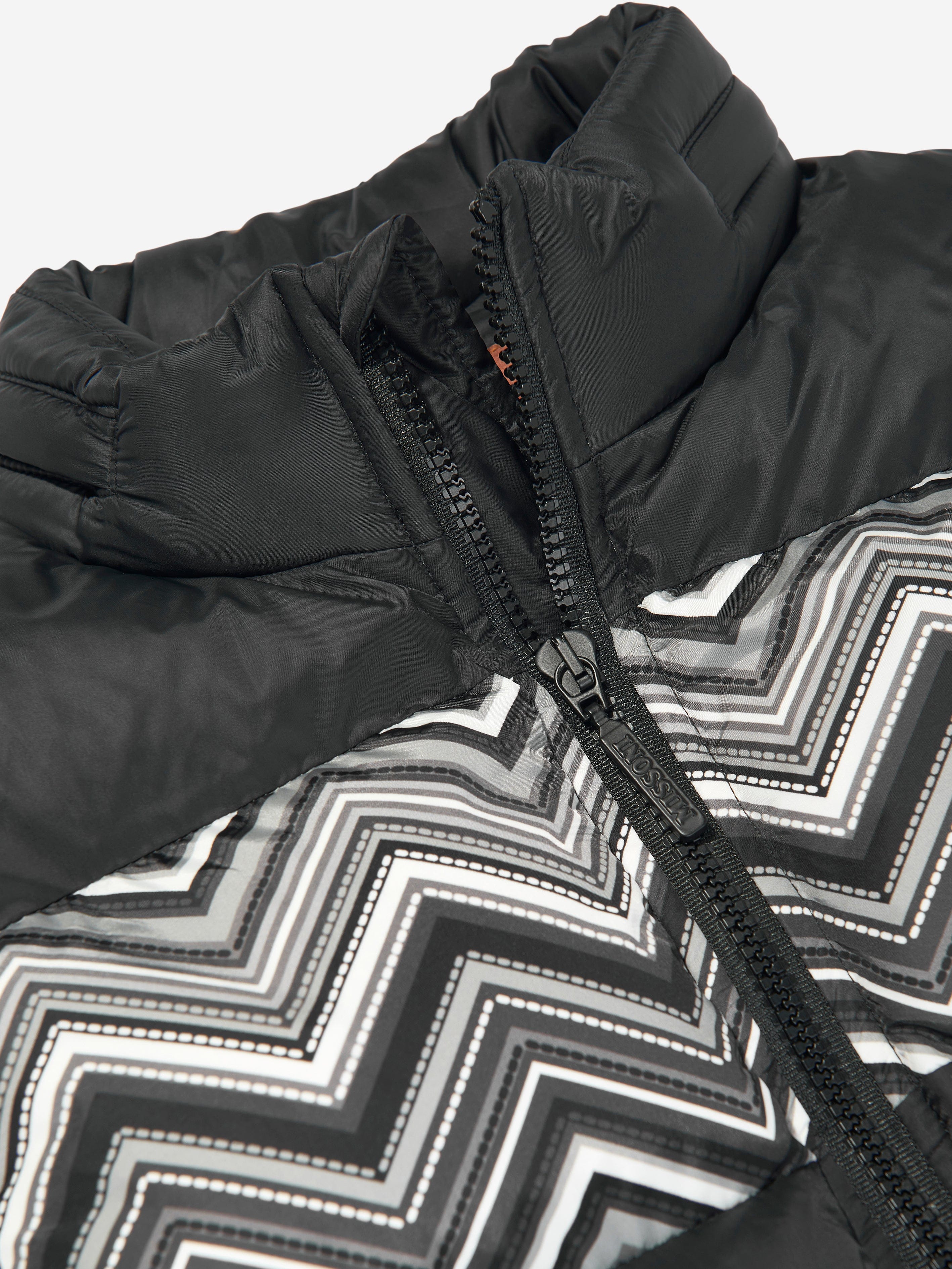 Kids Zigzag Puffer Jacket in Black