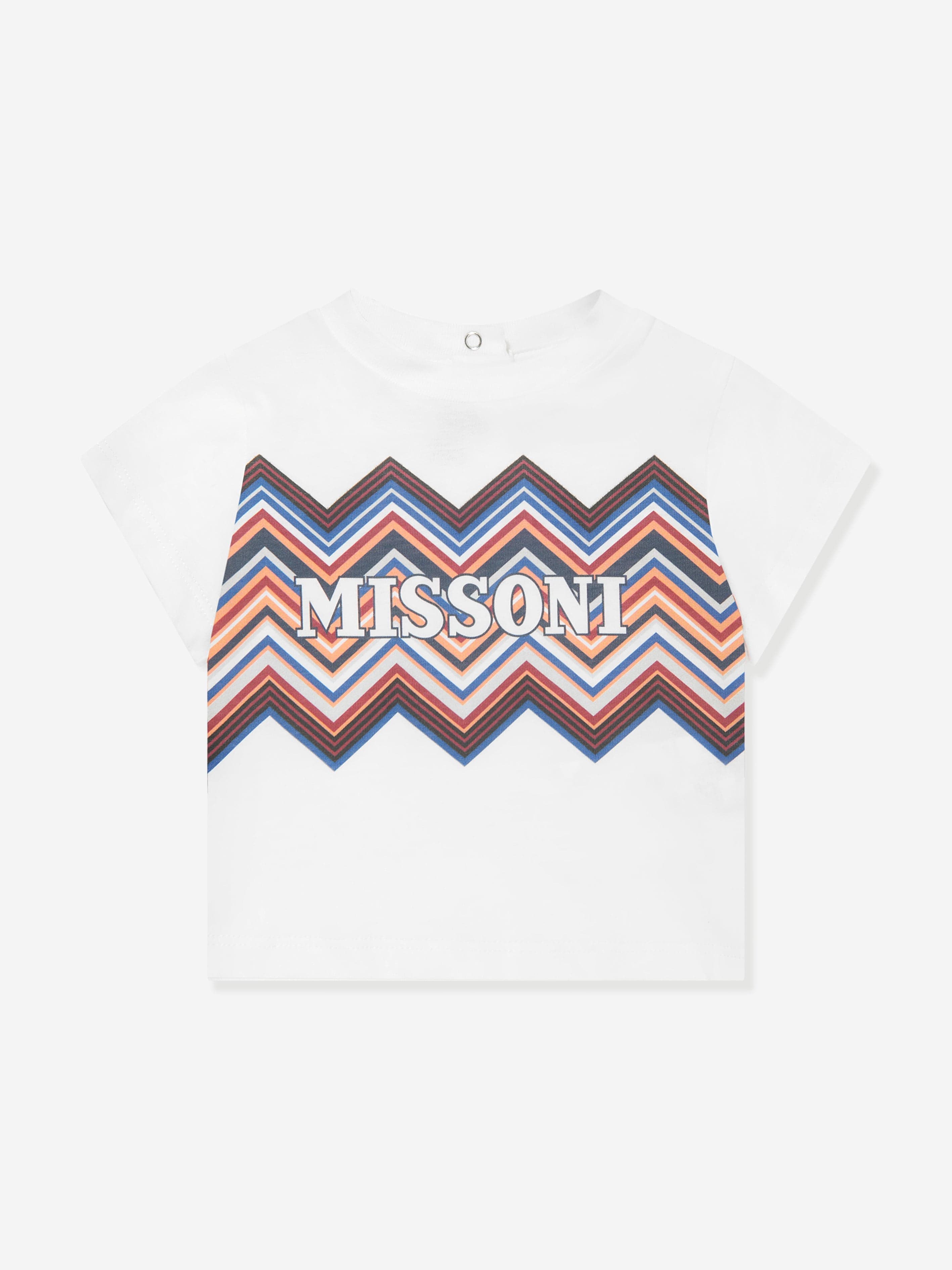 Missoni Baby Boys Zigzag Logo T-Shirt in White