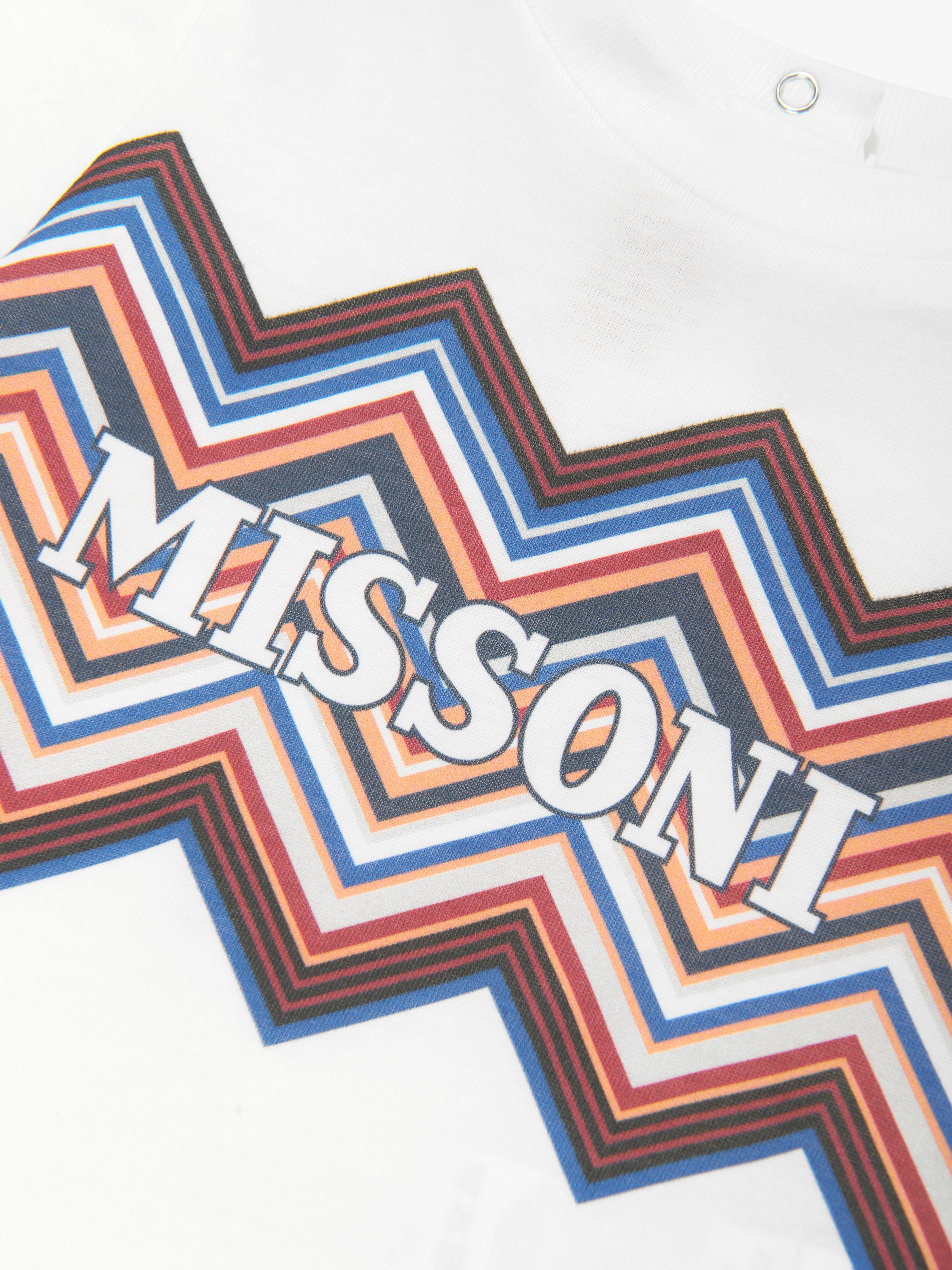 Missoni Baby Boys Zigzag Logo T-Shirt in White