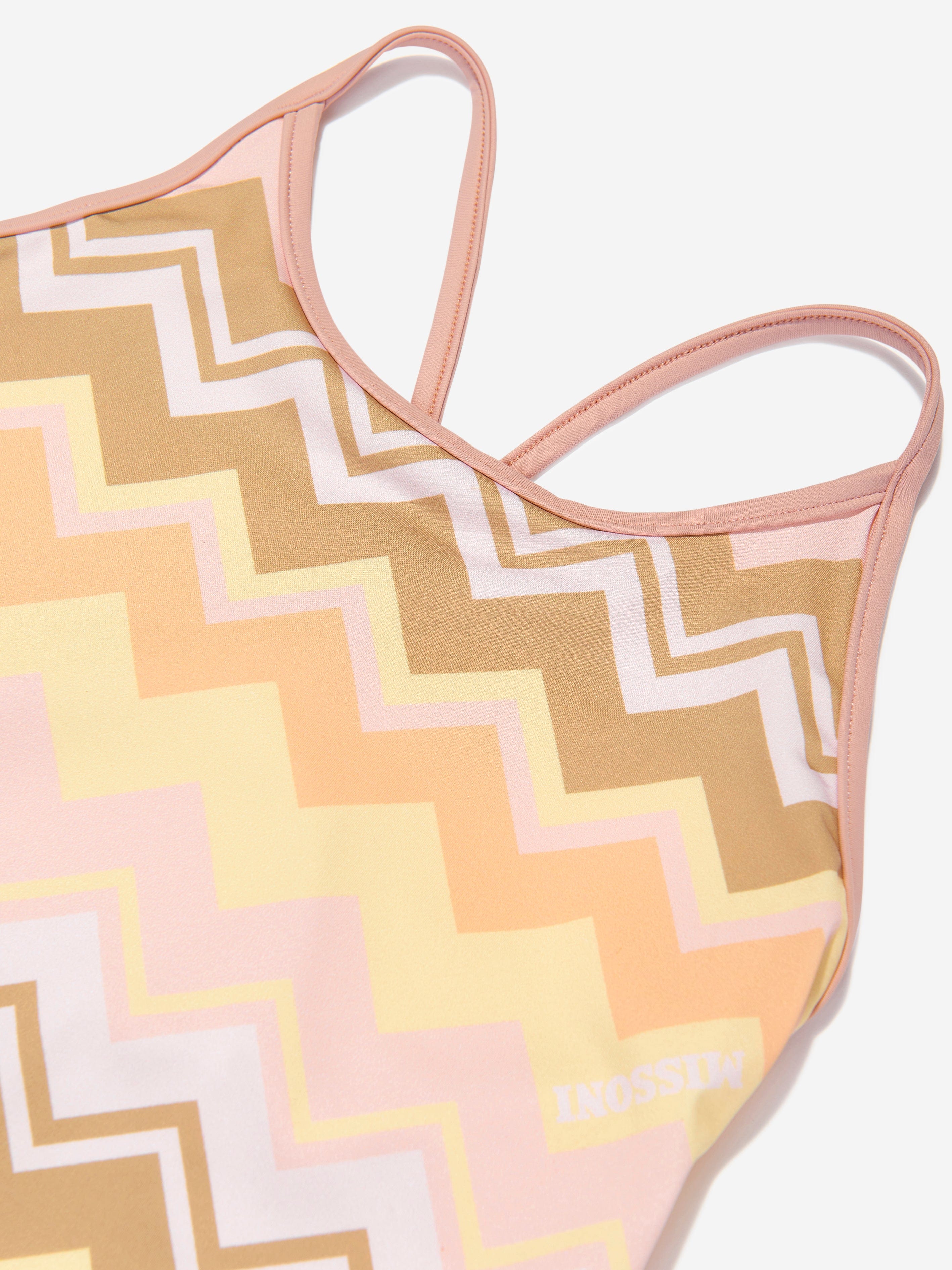 Girls Zigzag Swimsuit in Orange