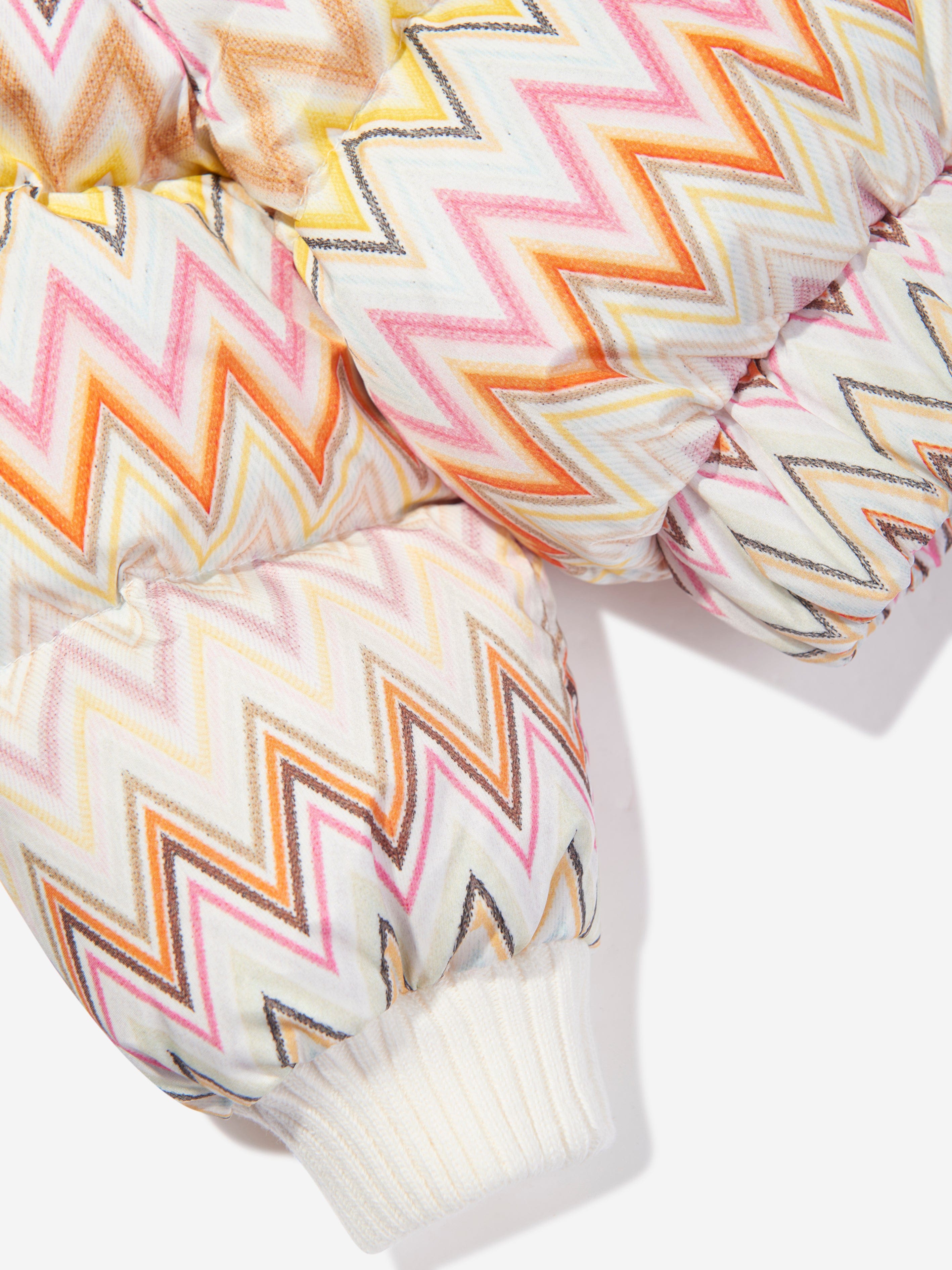 Missoni Girls Zigzag Puffer Jacket in Multicolour