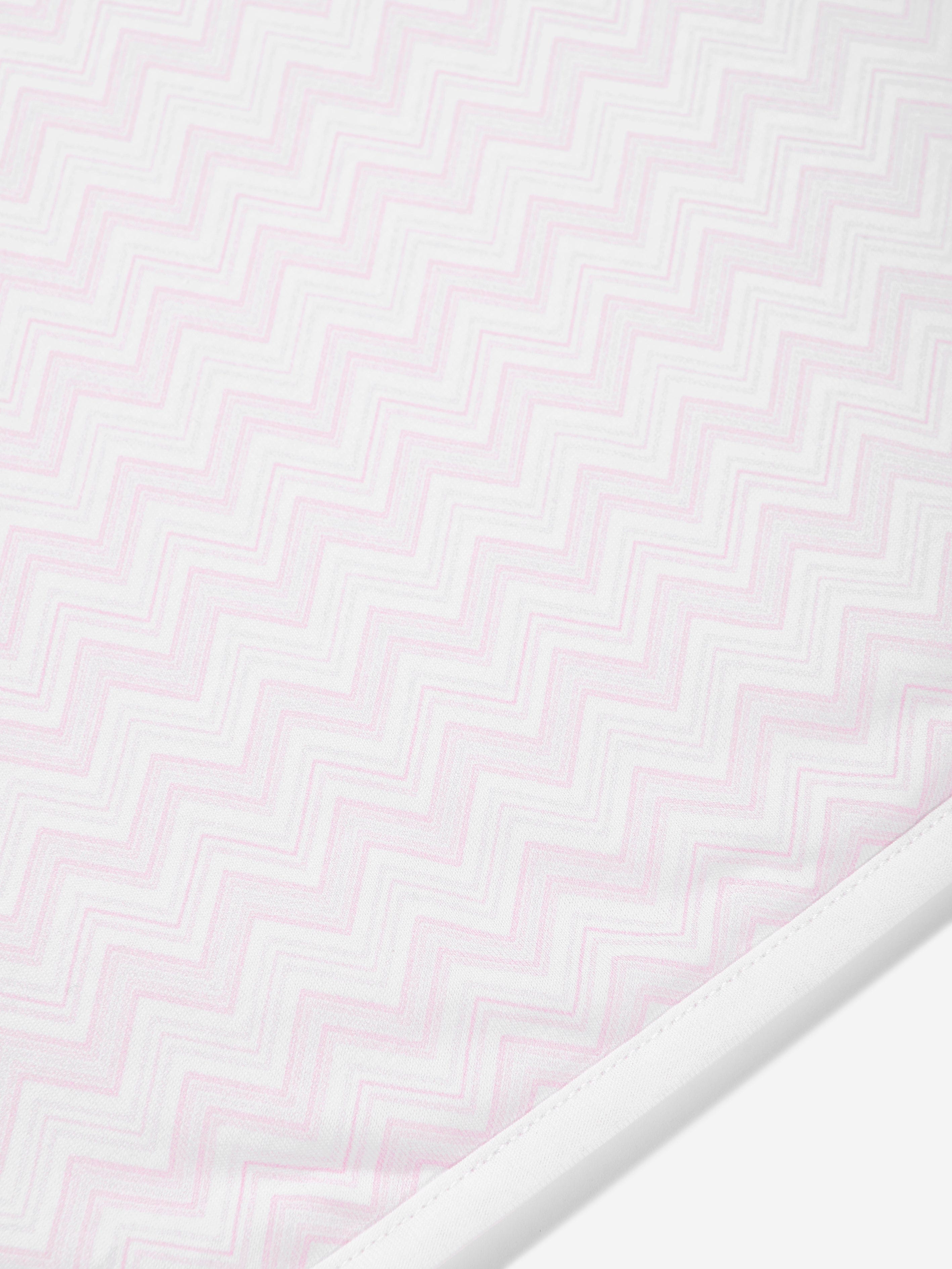 Baby Girls Zigzag Blanket in Pink (79cm)