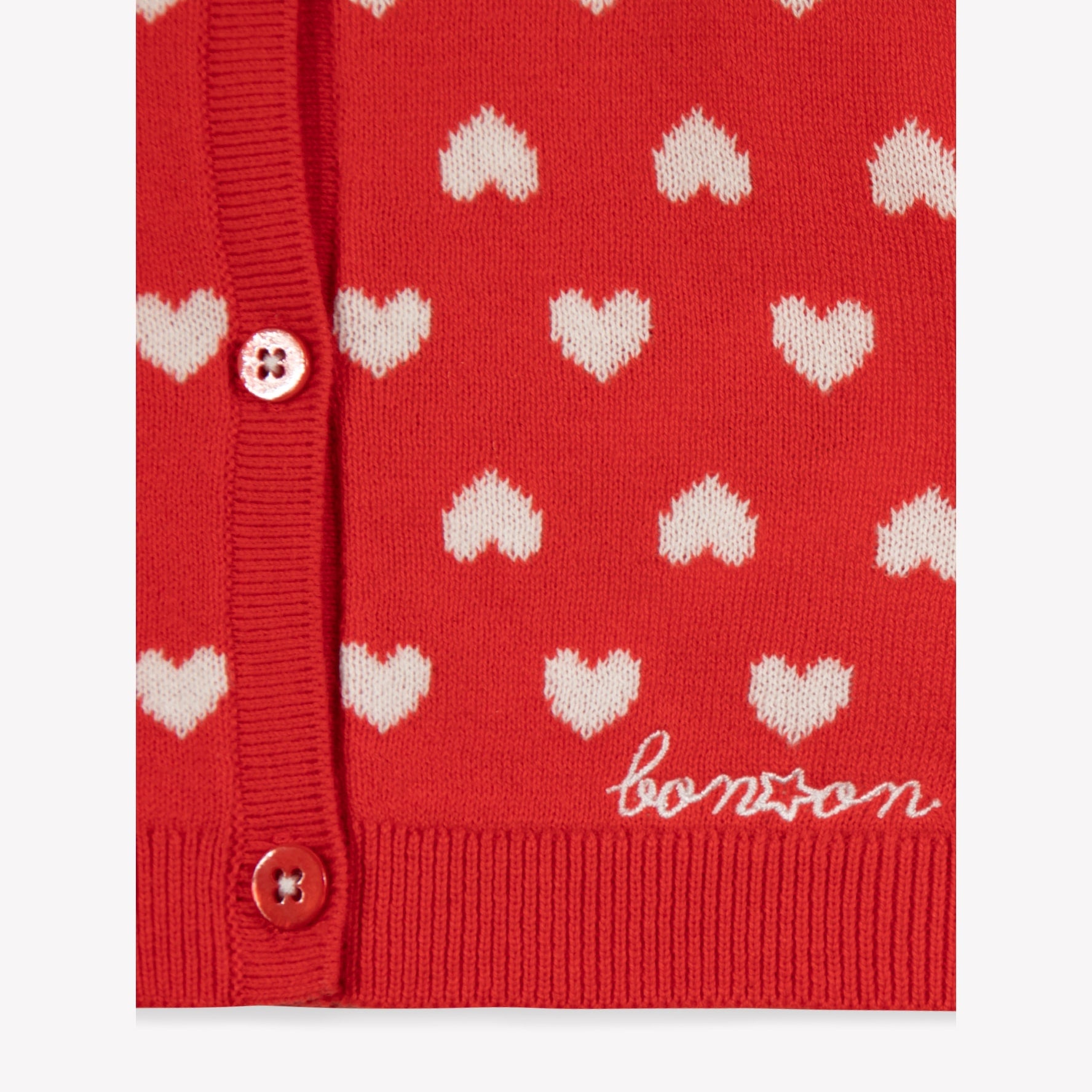 Baby Girls Red Heart Cotton Cardigan