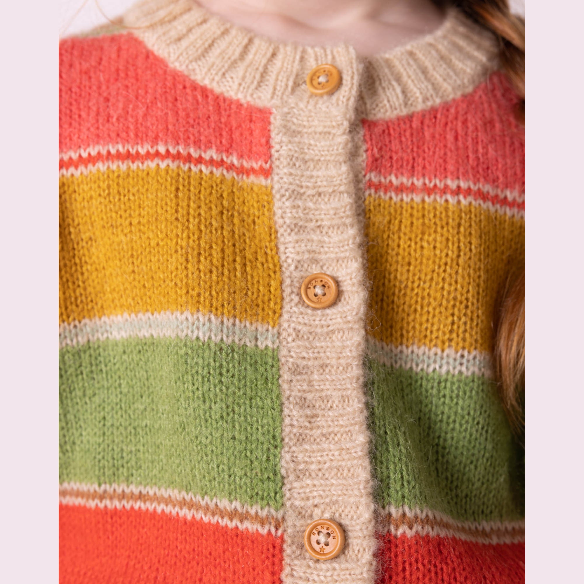 Girls Multicolor Stripes Cardigan