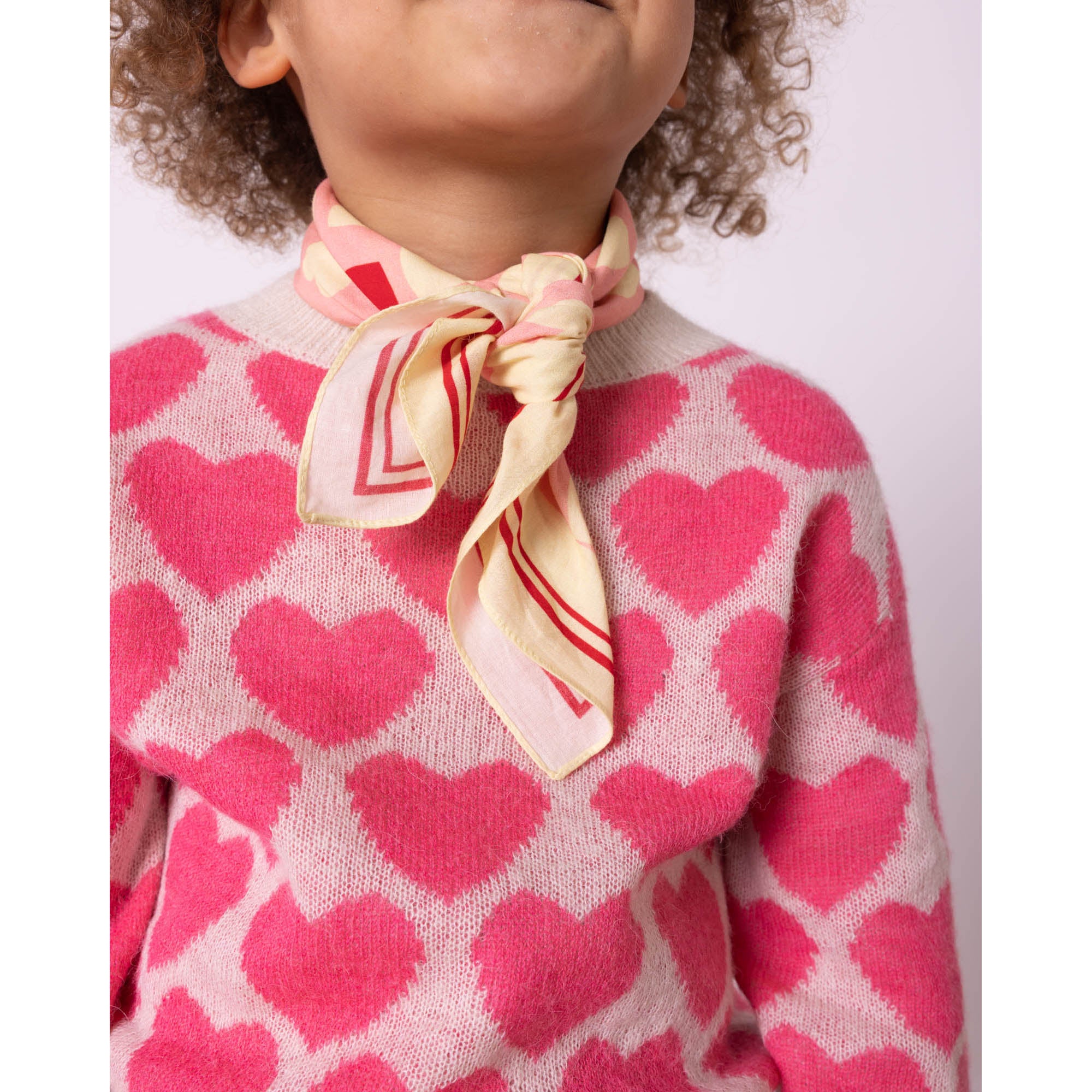Girls Pink Heart Sweater