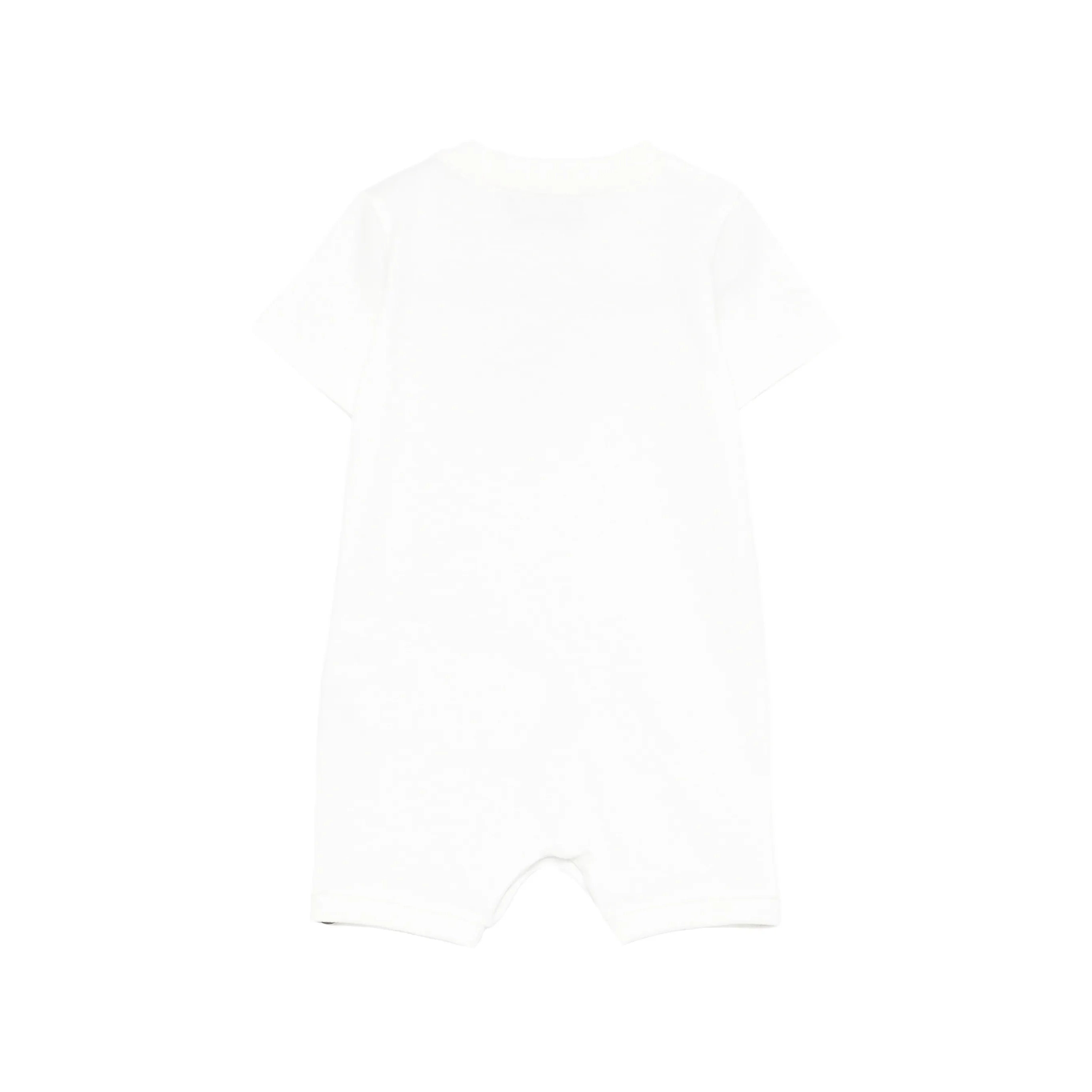 Baby Boys & Girls White Bear Printed Cotton Babysuit