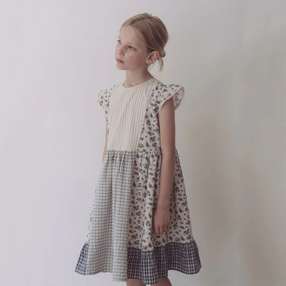 Girls Blue Floral Dress