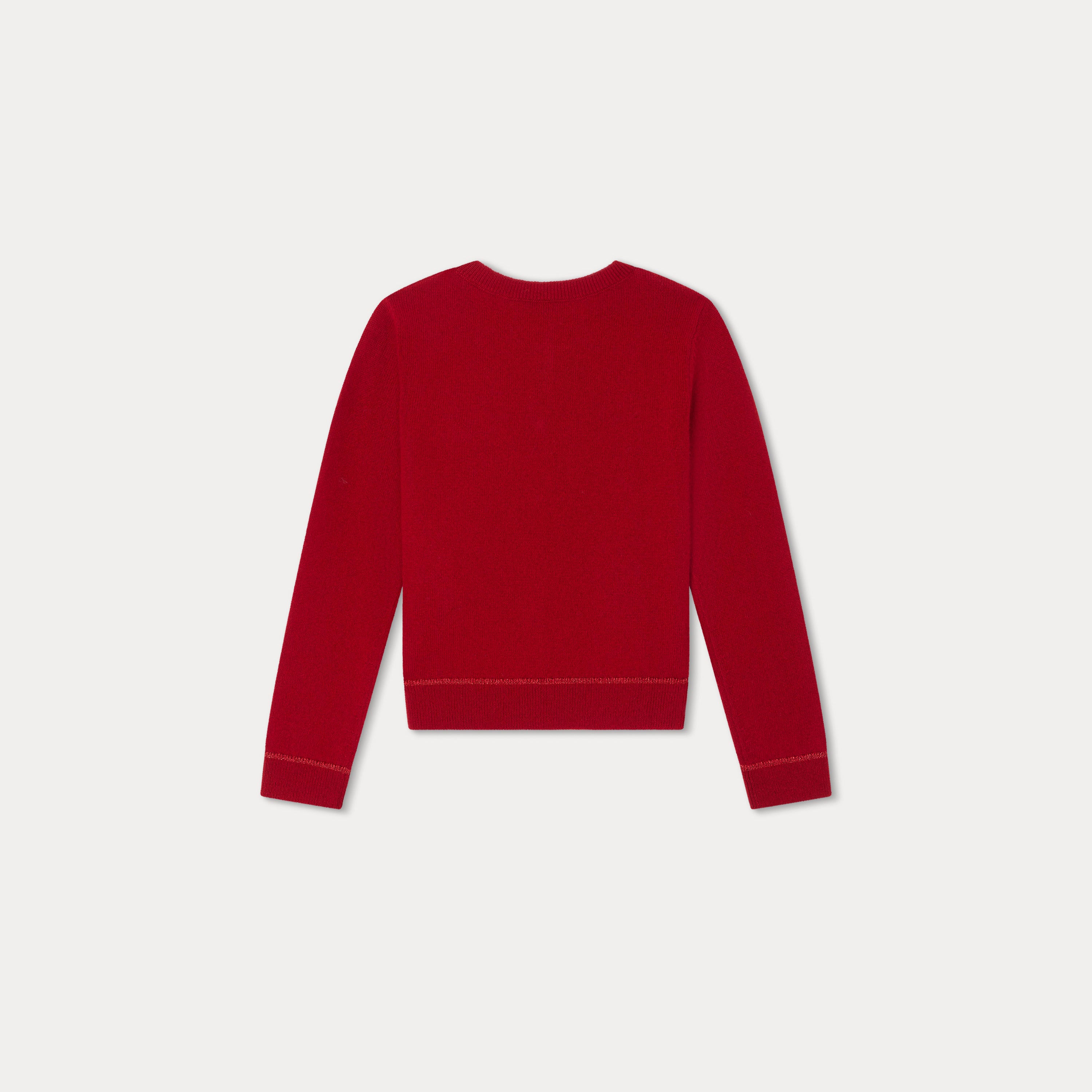 Girls Red Cashmere Cardigan
