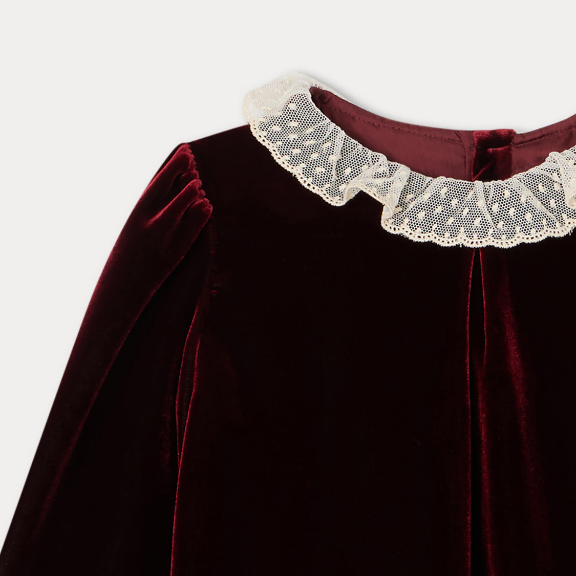 Girls Wine Red Velvet Dress