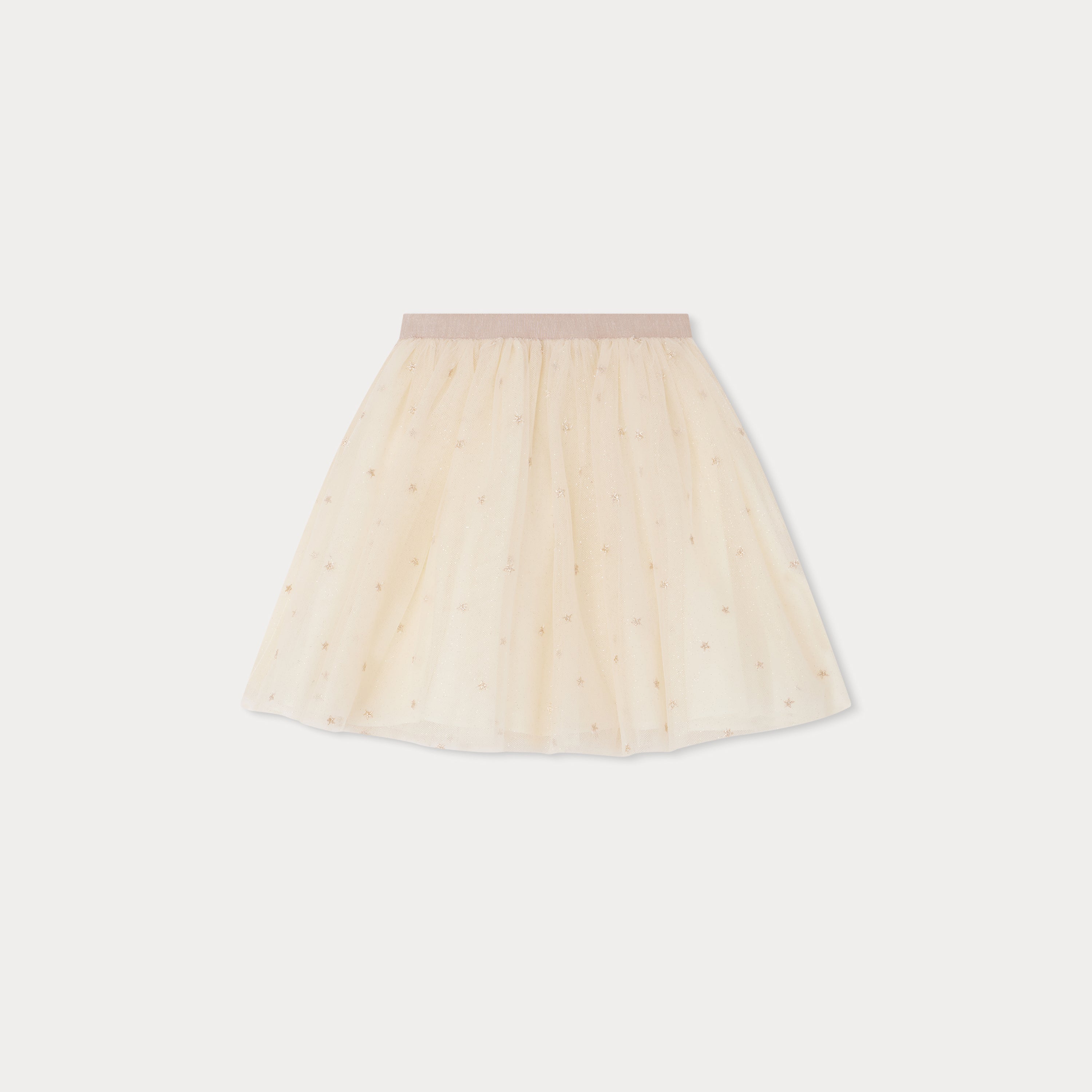 Girls Champagne Embroidered Skirt