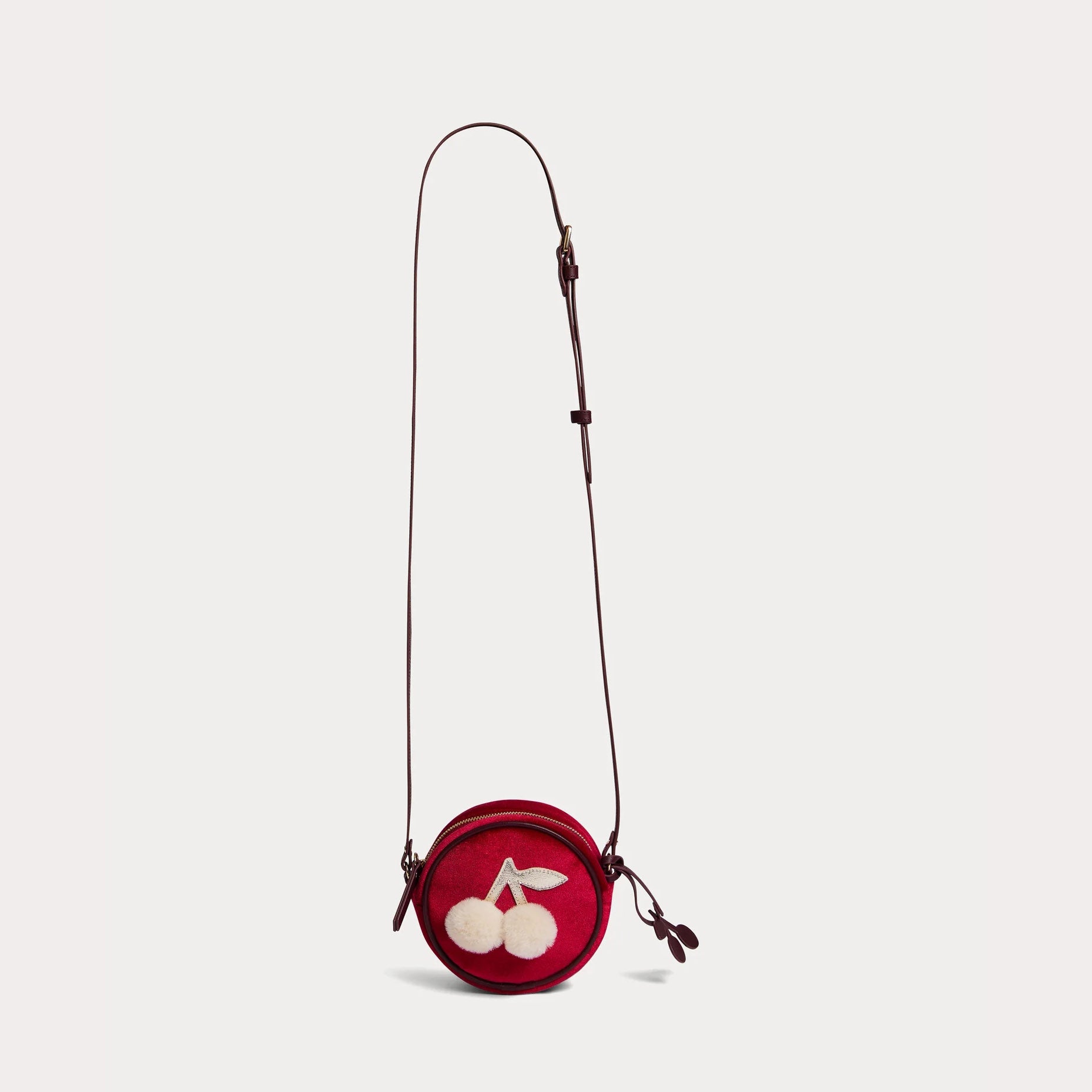 Girls Wine Red Velvet Shoulder Bag