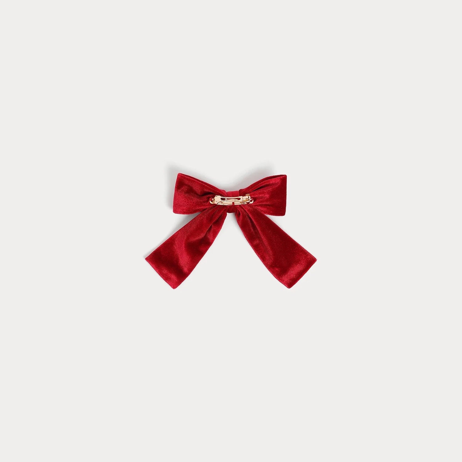 Girls Wine Red Bow Hair Clip