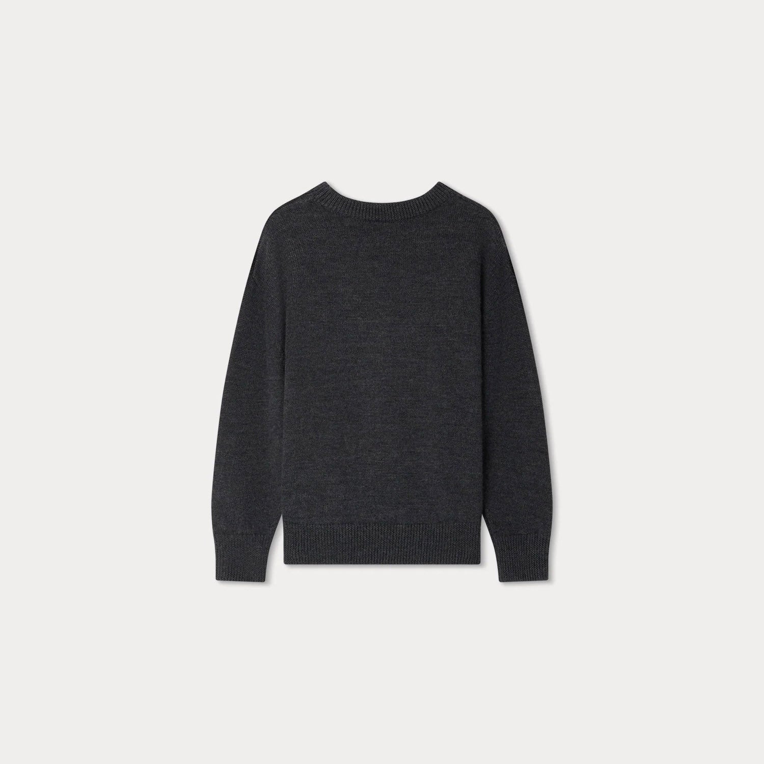 Girls Grey Jacquard Wool Sweater