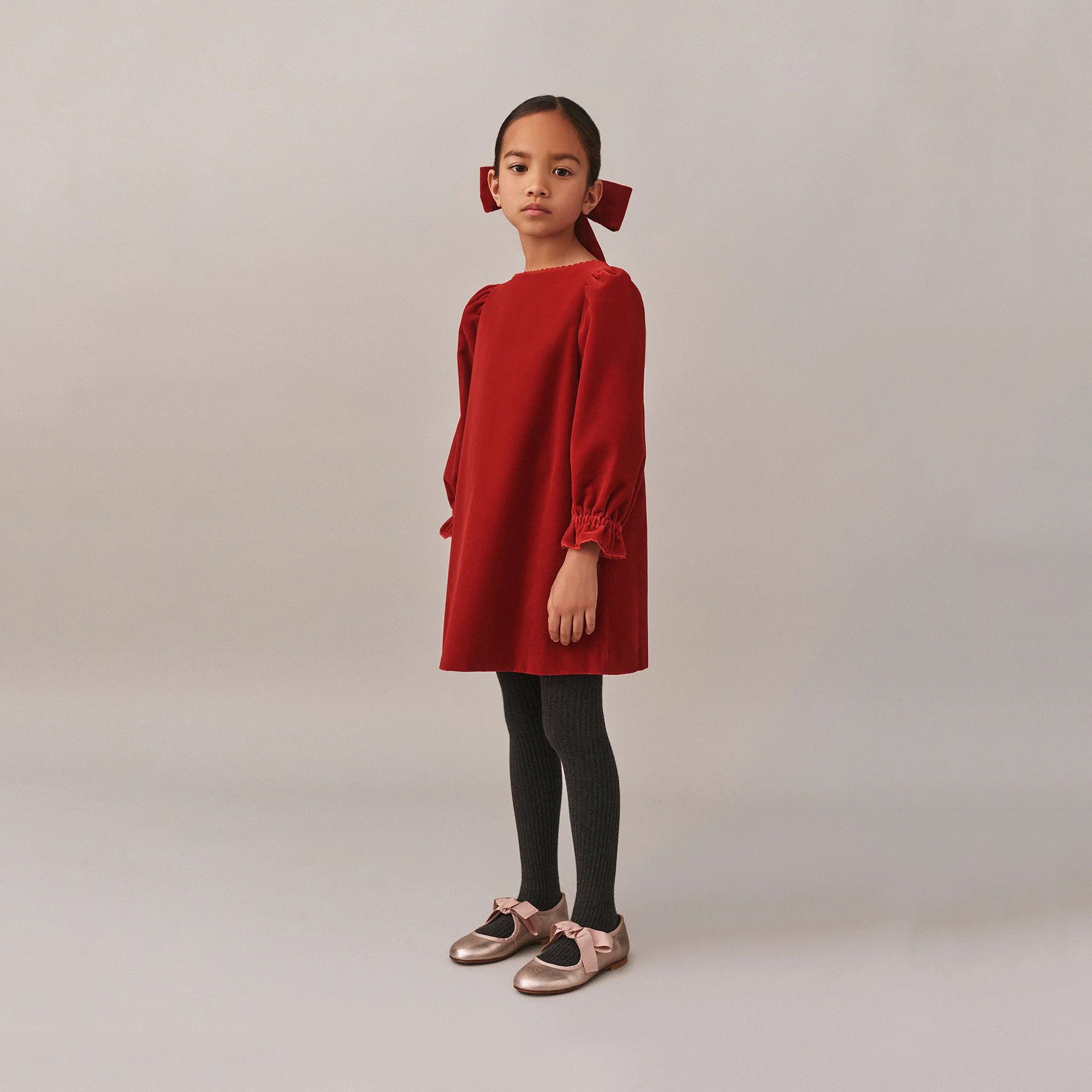 Girls Rouge Velvet Dress