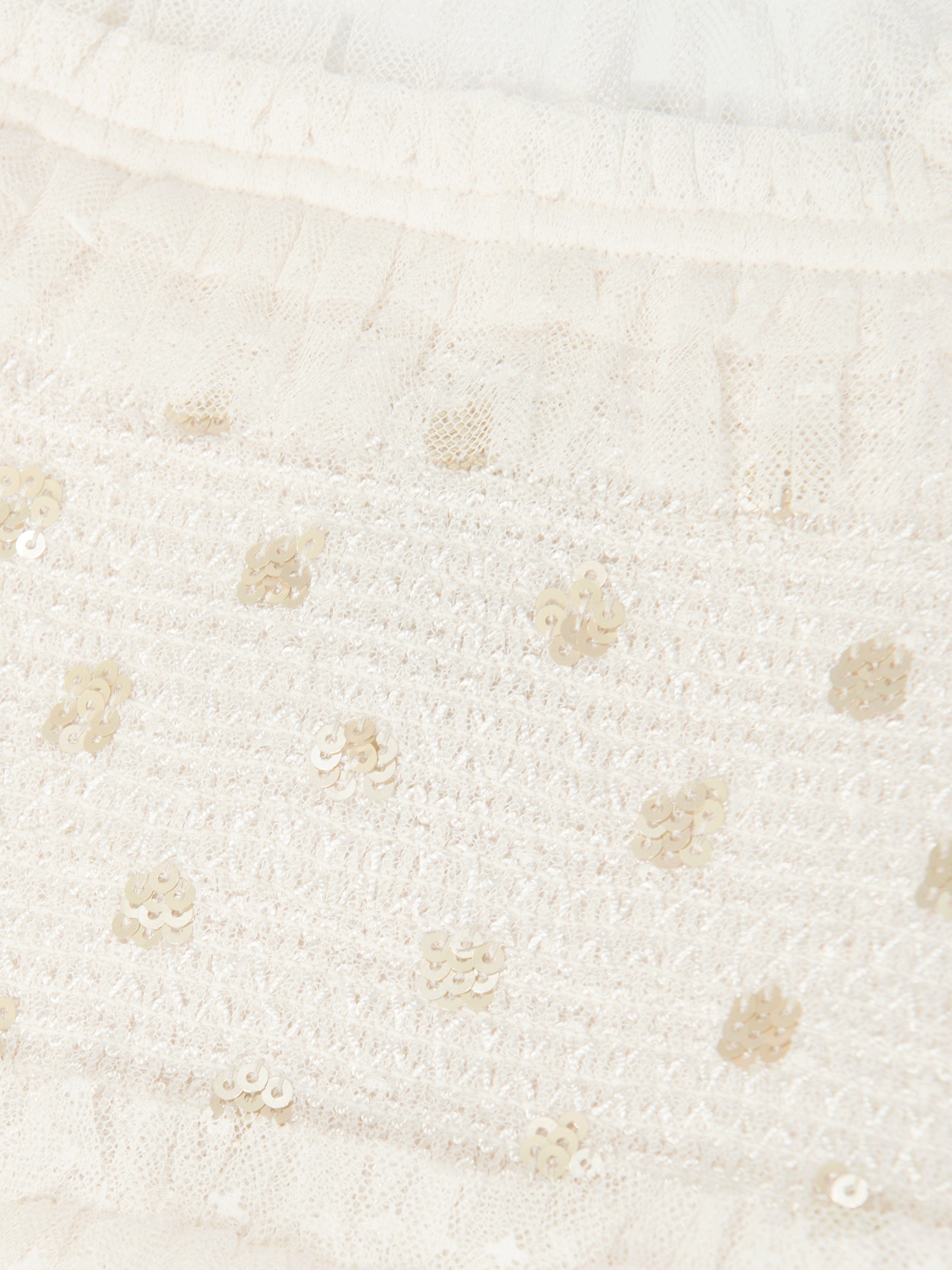 Needle & Thread Girls Polka Dot Smocked Dress in Ivory