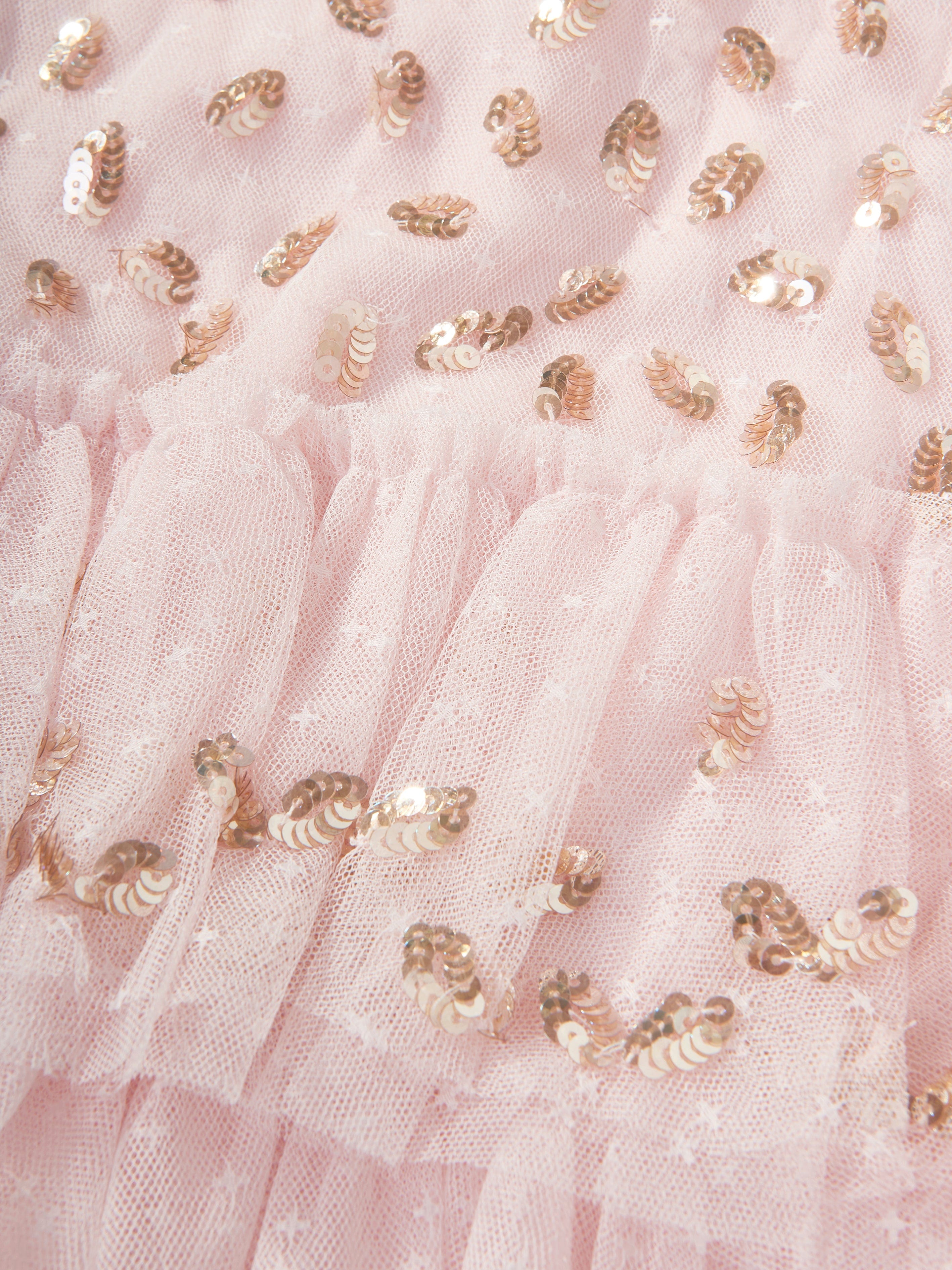 Needle & Thread Girls Autumn Leaves Dress in Pink