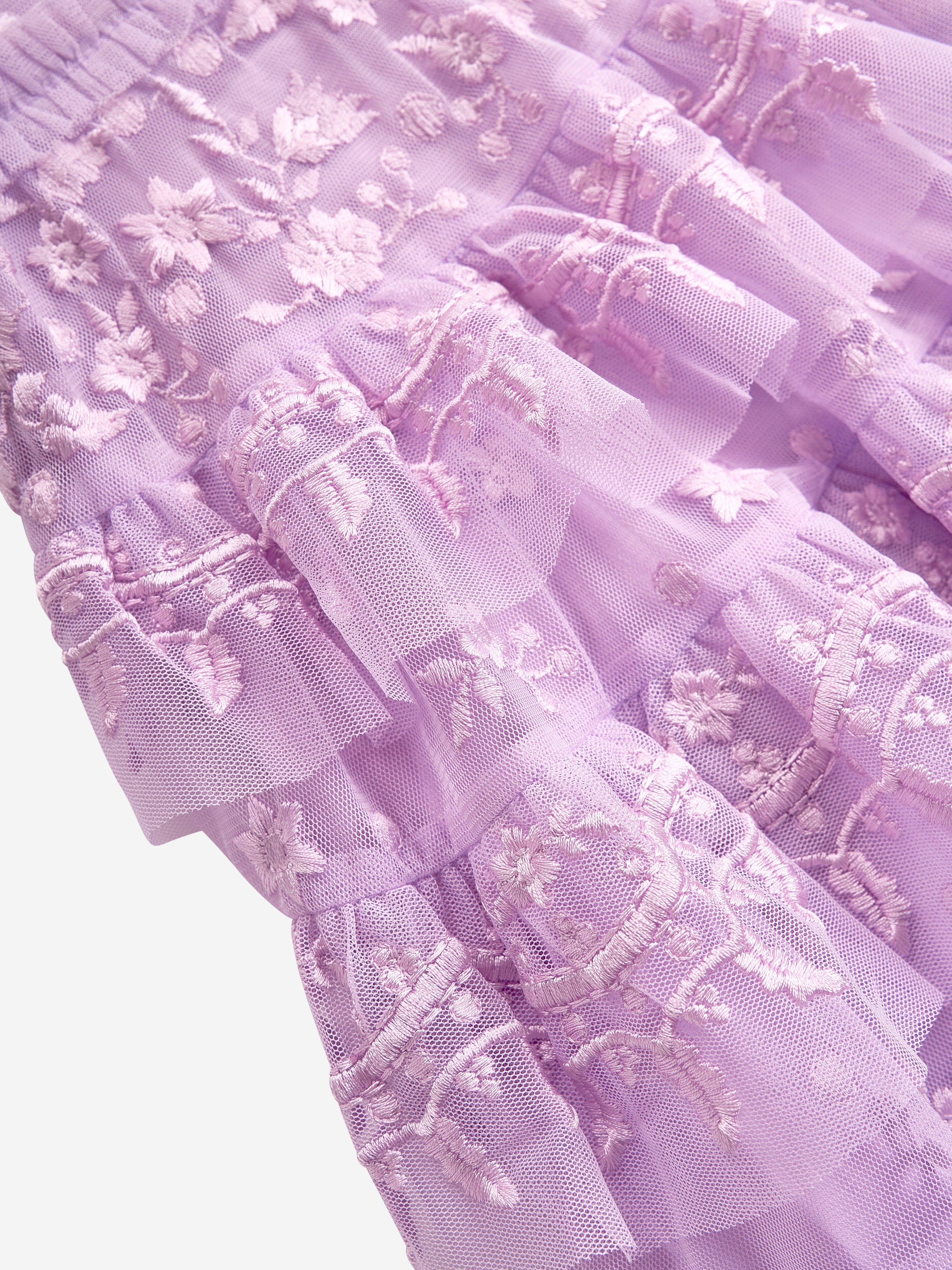 Needle & Thread Girls Angelica Lace Dress in Purple